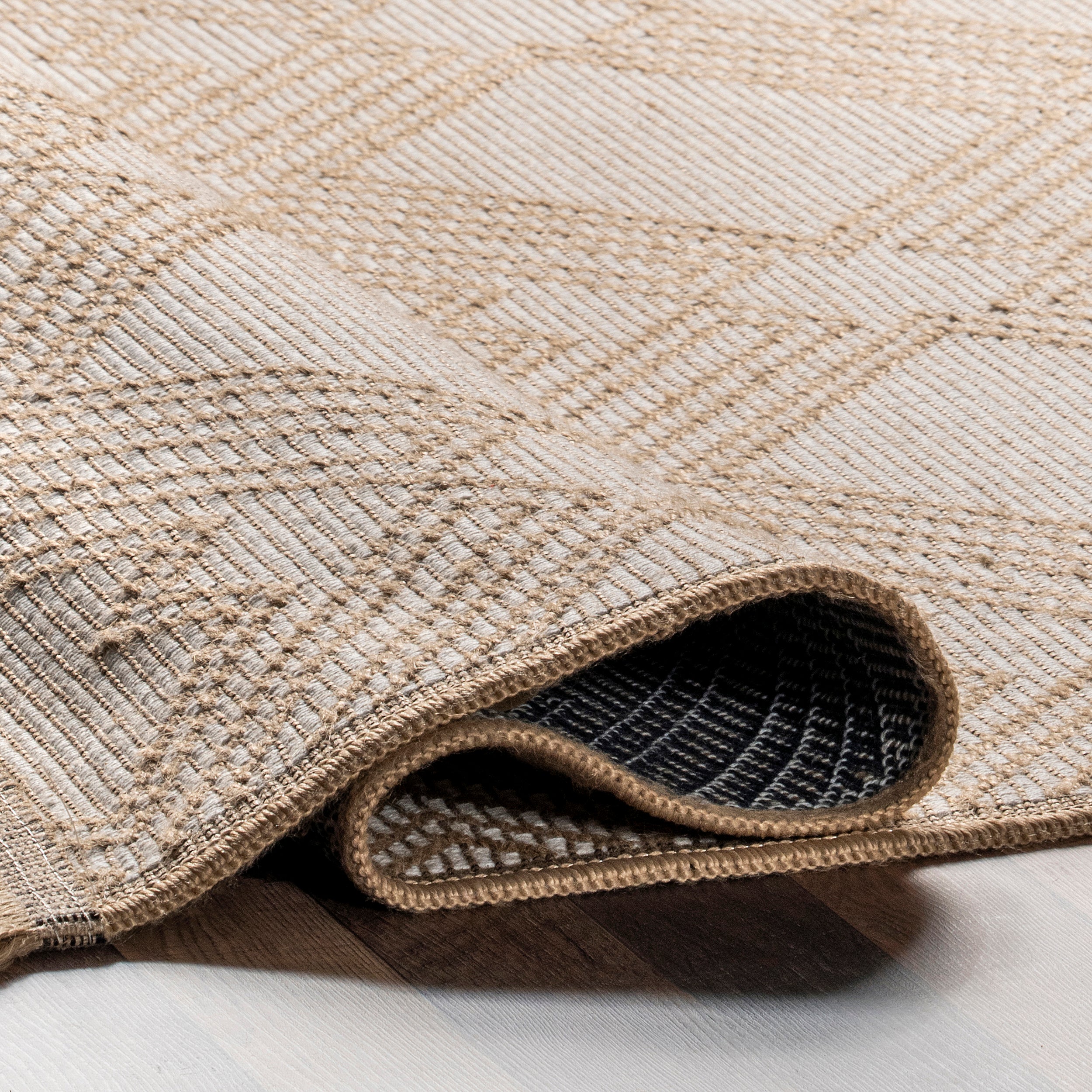 Geometric Trellis Jute Fringe Area Rug - Image 4