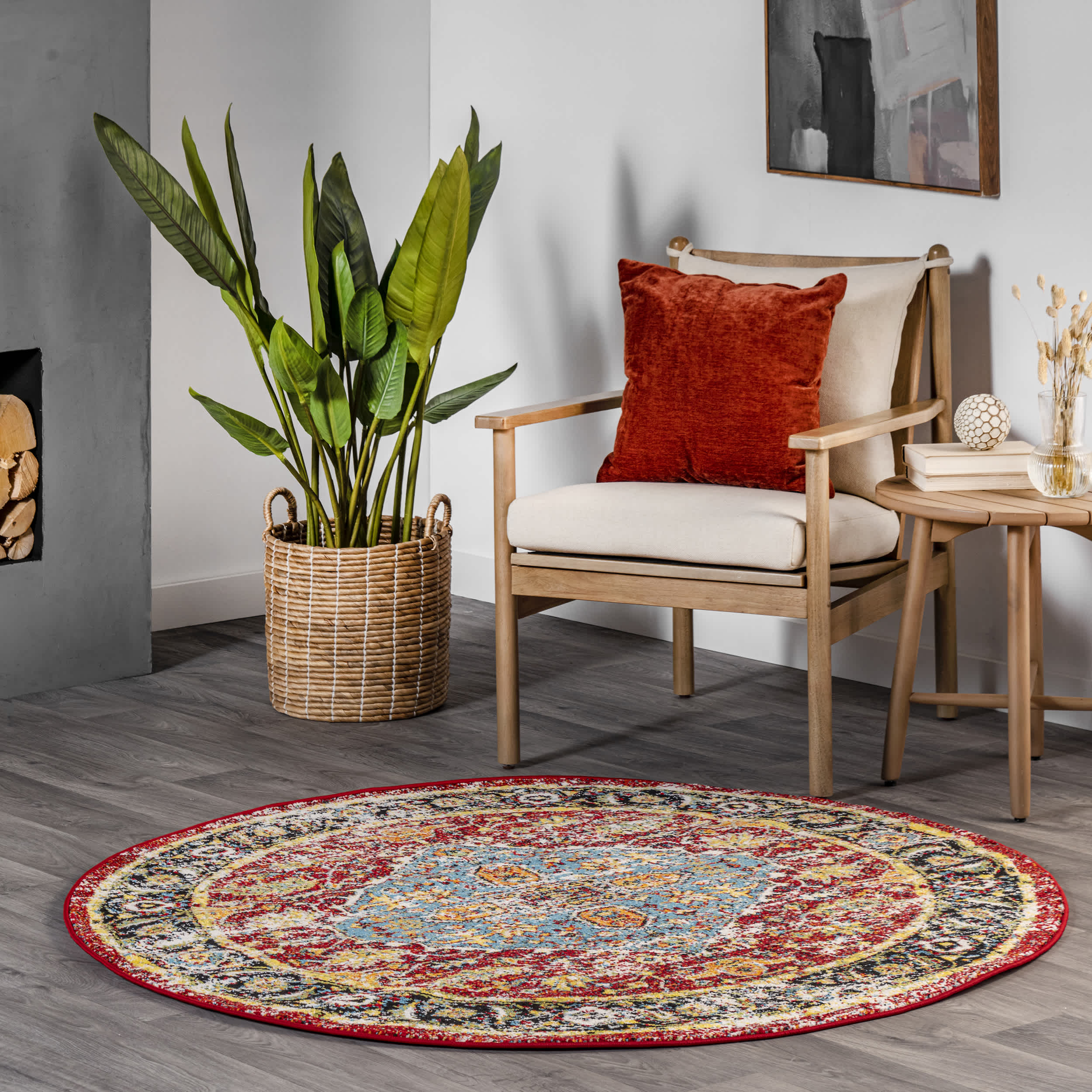 Indoor/Outdoor Transitional Medallion Muriel Area Rug - Image 11