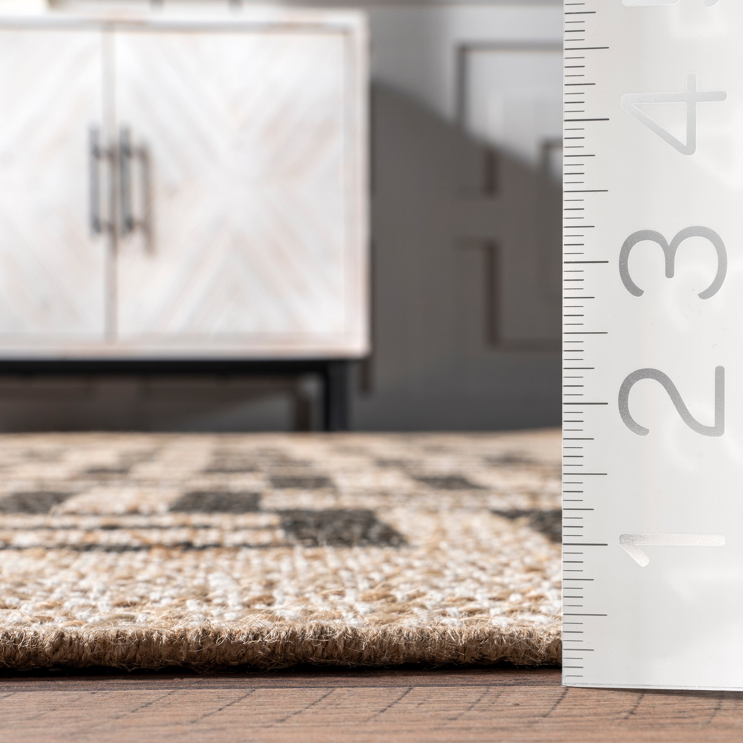 Saskia Woven Stripes Jute Area Rug - Image 3