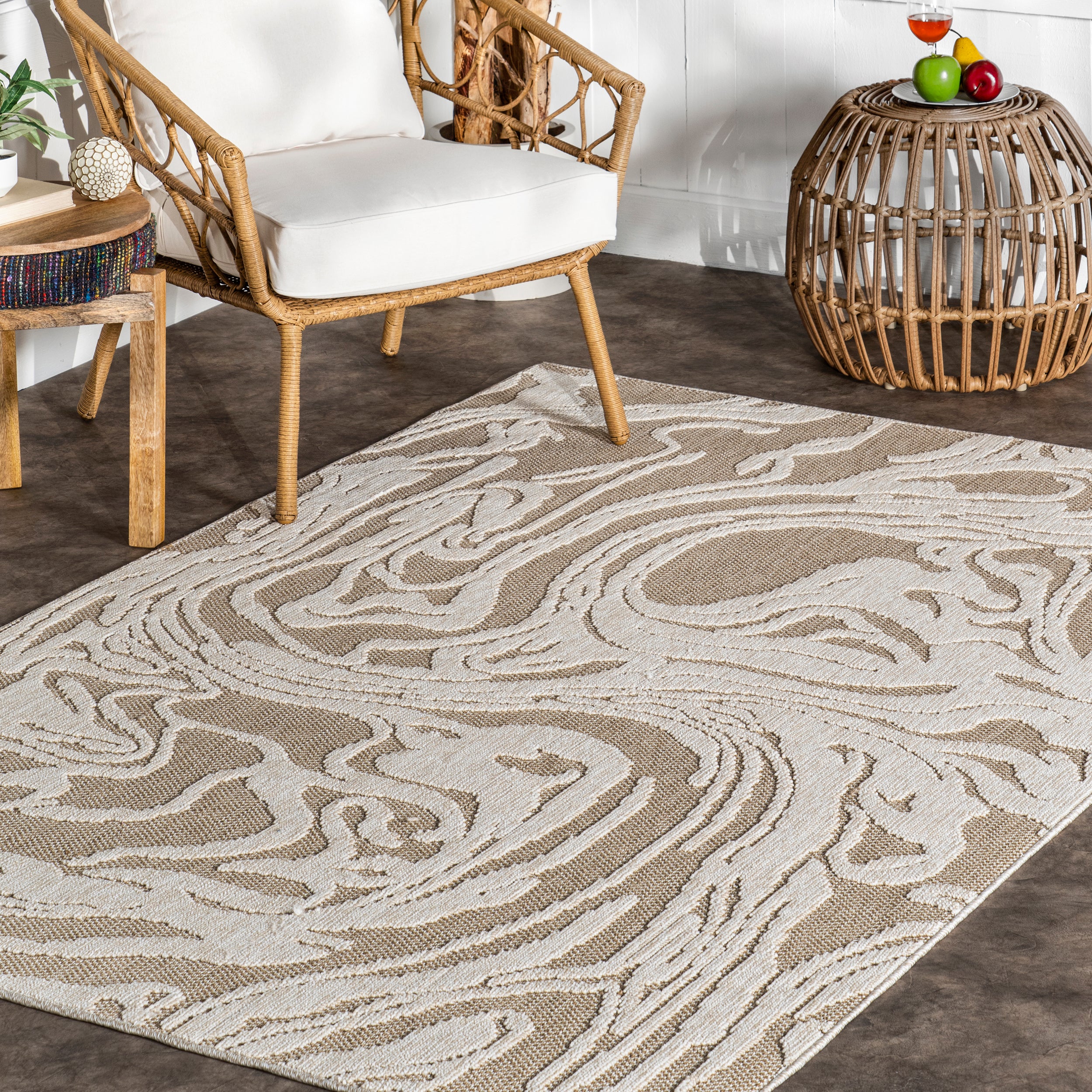 Leisa Abstract Swirls Indoor/Outdoor Area Rug - Image 9