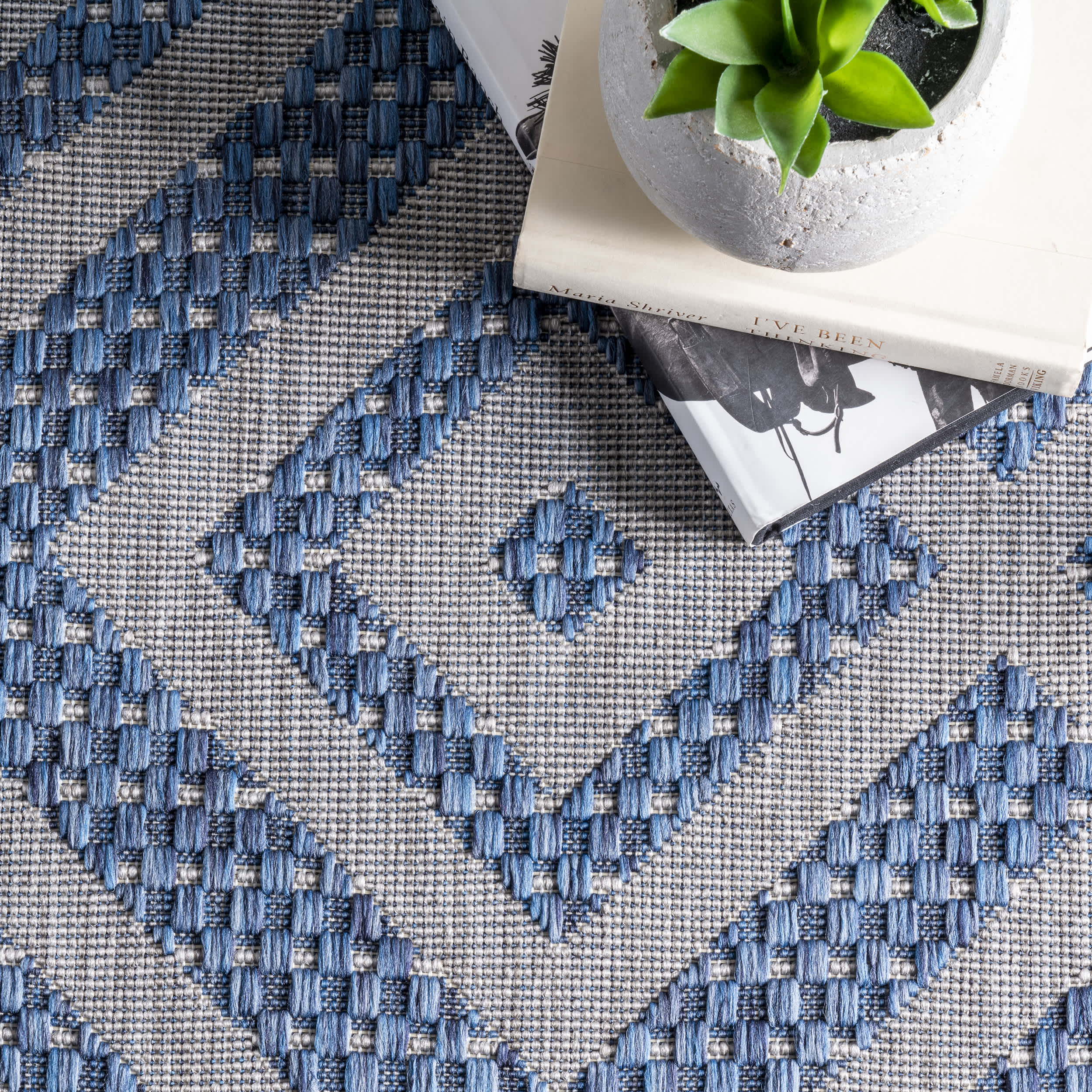 Tayla Diamond Lattice Indoor/Outdoor Area Rug - Image 6