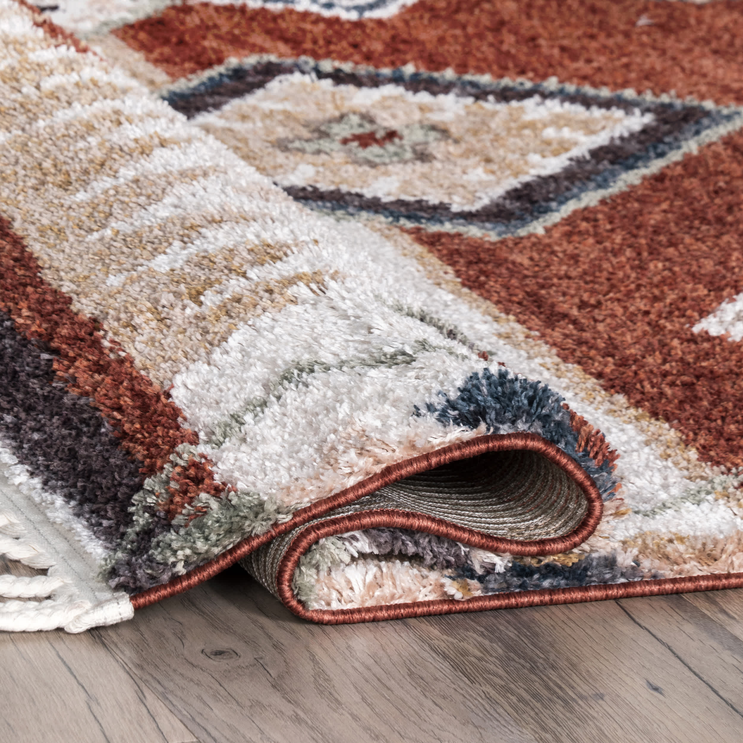 Southwestern Rosemarie Moroccan Tassel Shag Area Rug - Image 5