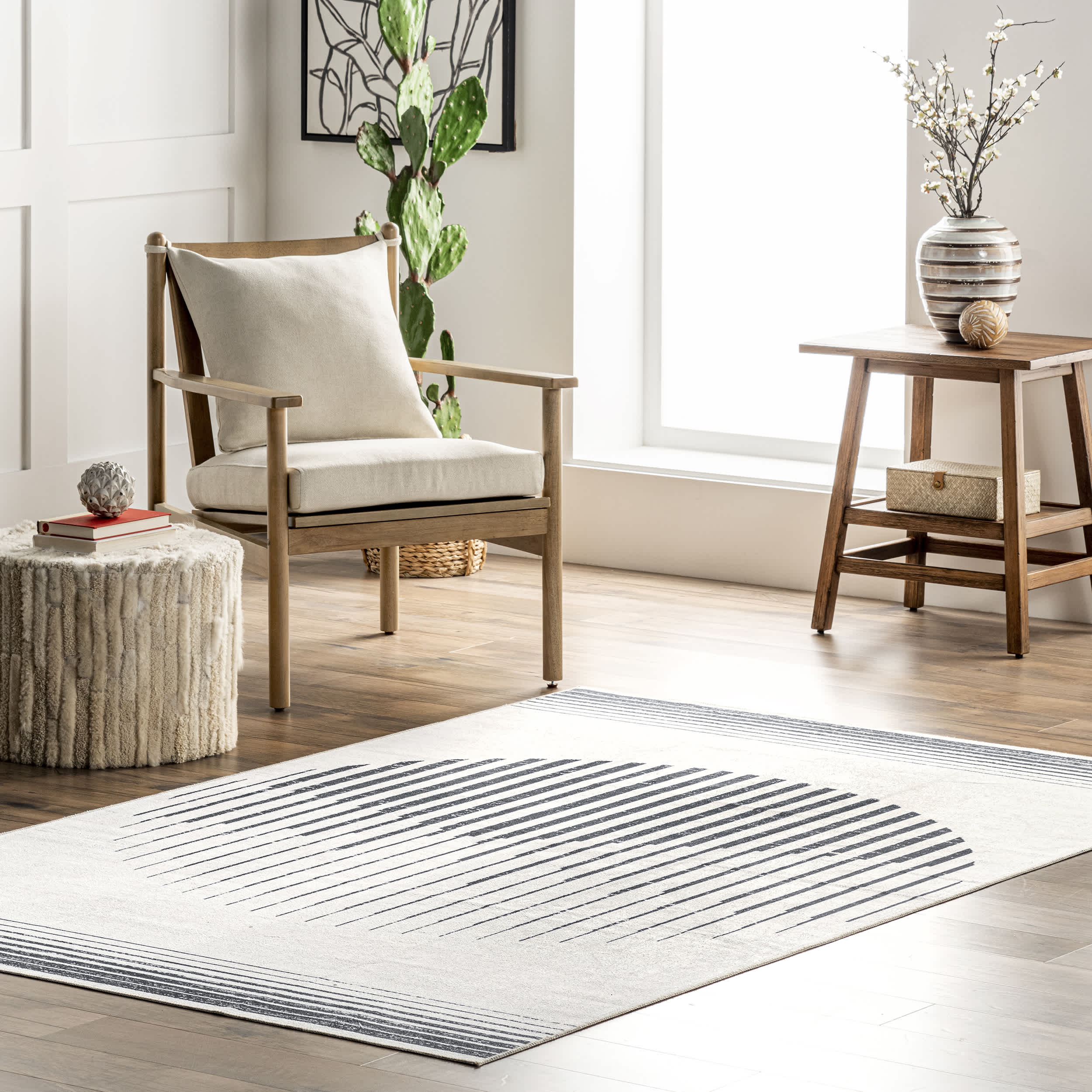Francesca Machine Washable Contemporary Moon Area Rug - Image 2