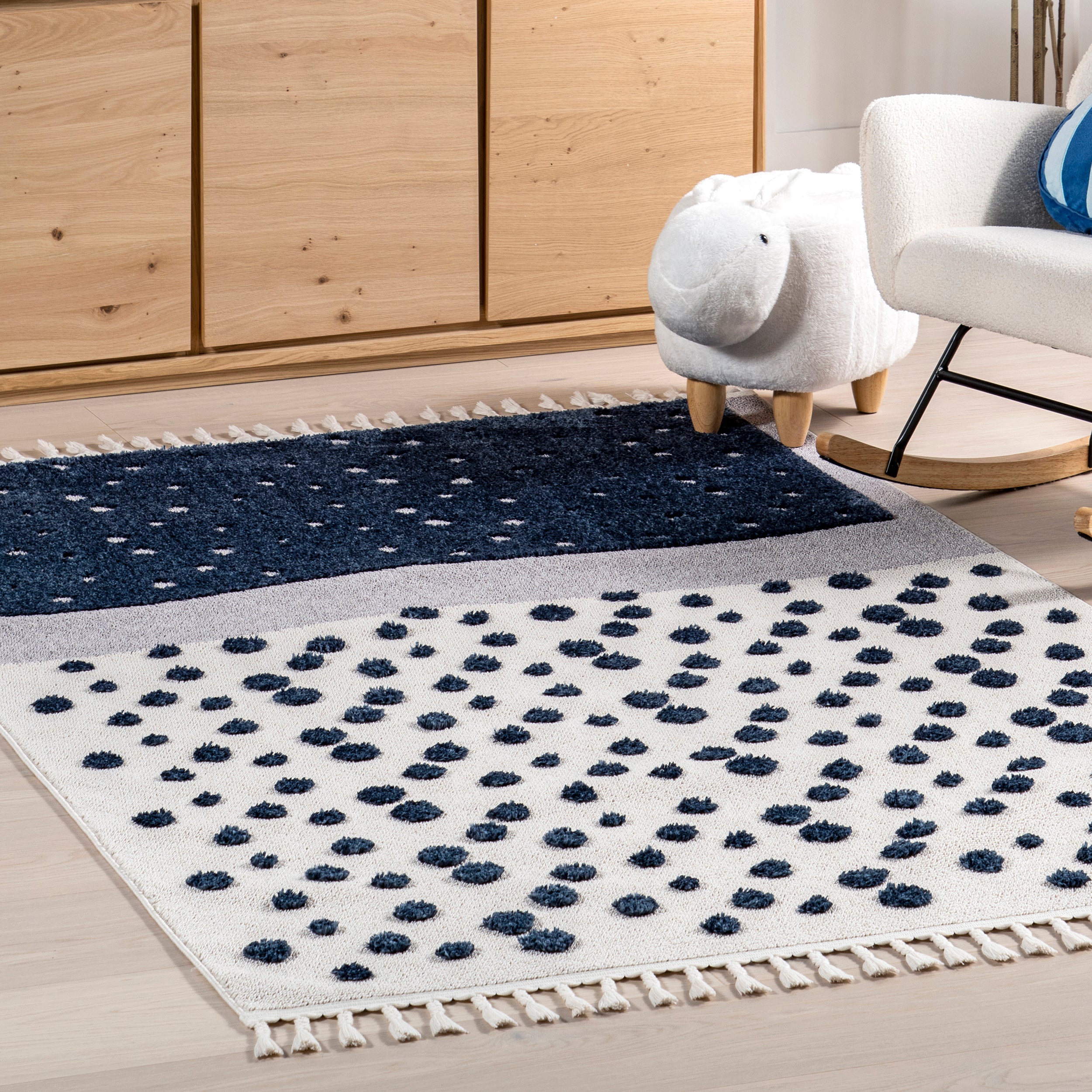Alena Starry Night High-Low Kids Tasseled Area Rug - Image 9