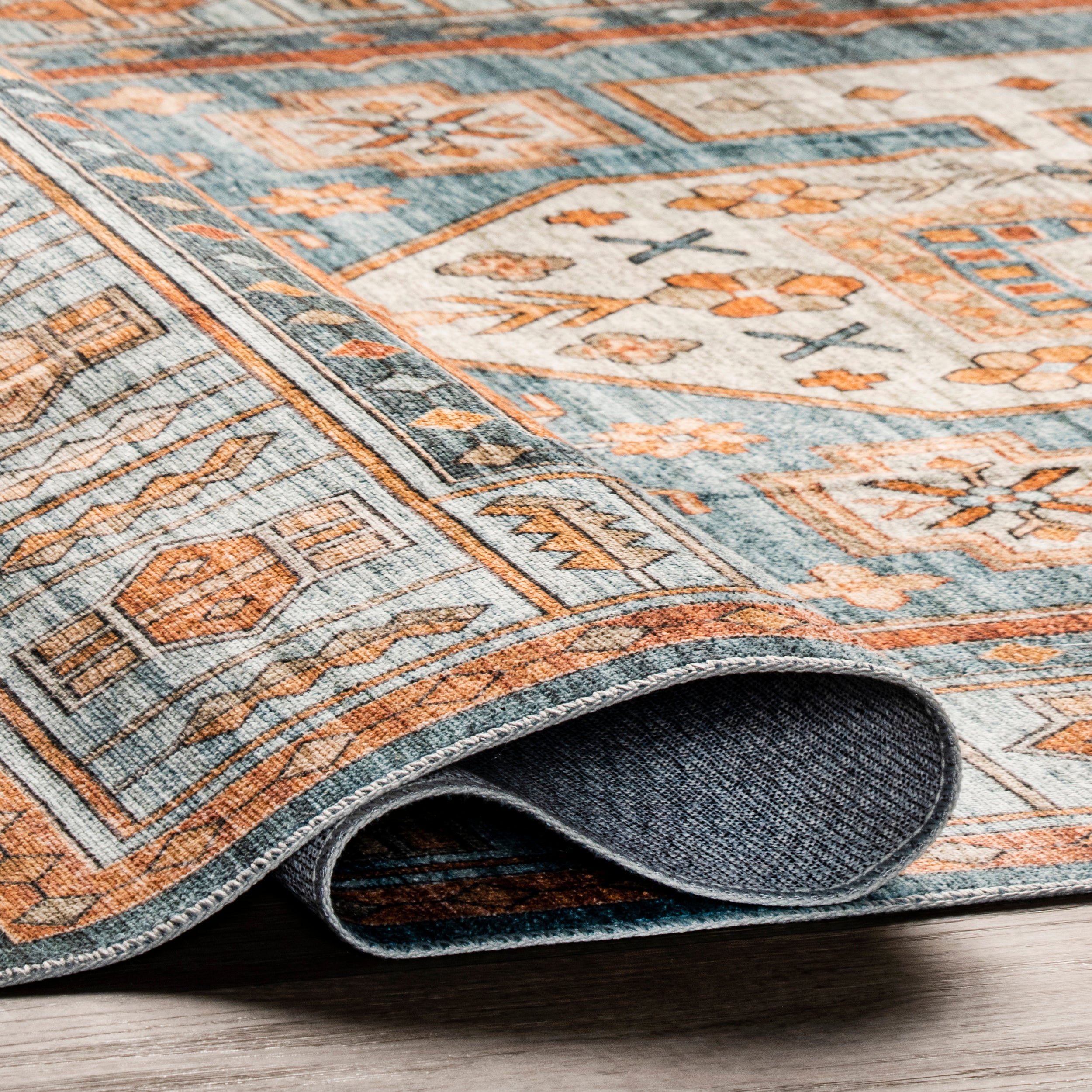 Heidy Vintage Traditional Machine Washable Area Rug - Image 4