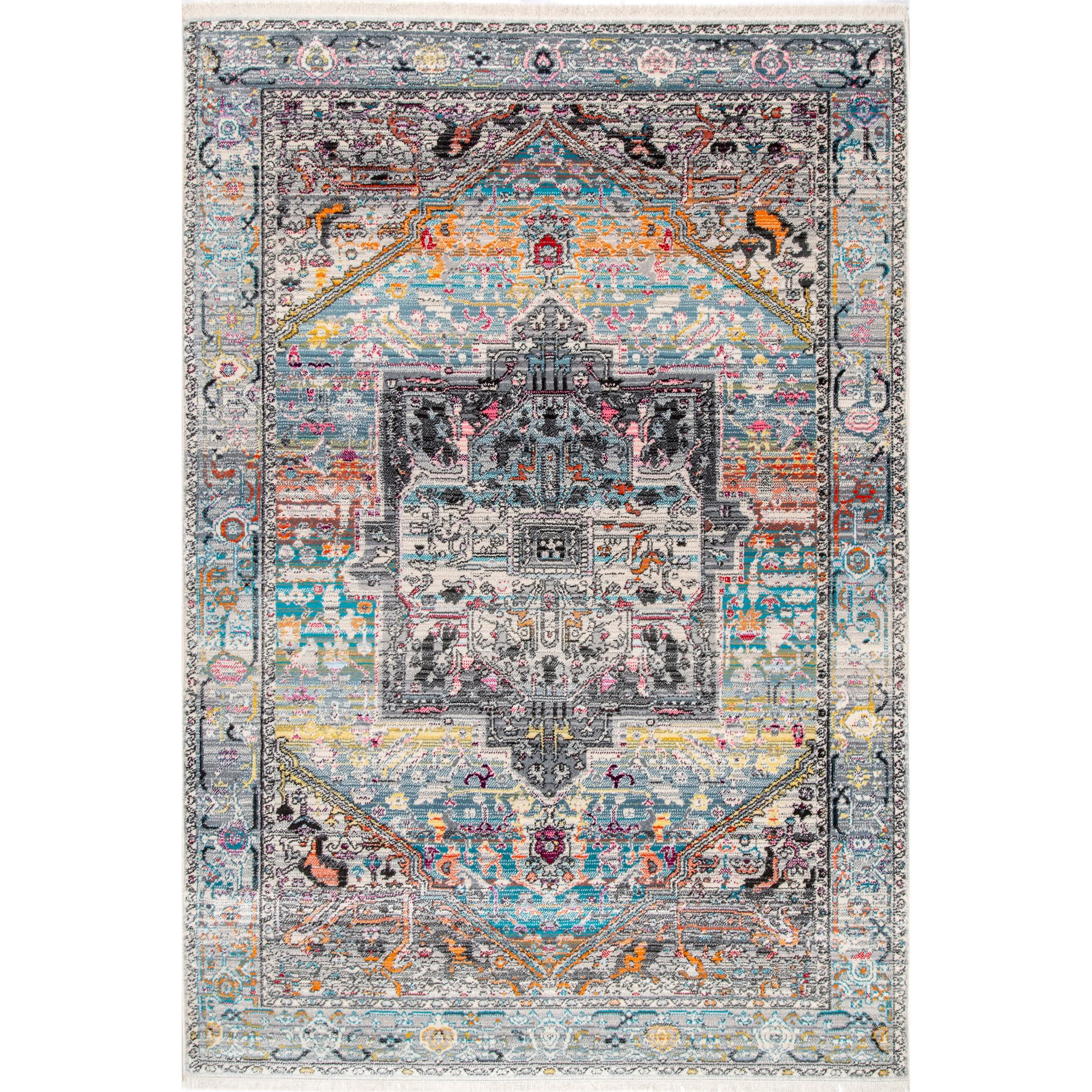 Vintage Harriet Medallion Fringe Area Rug - Image 8