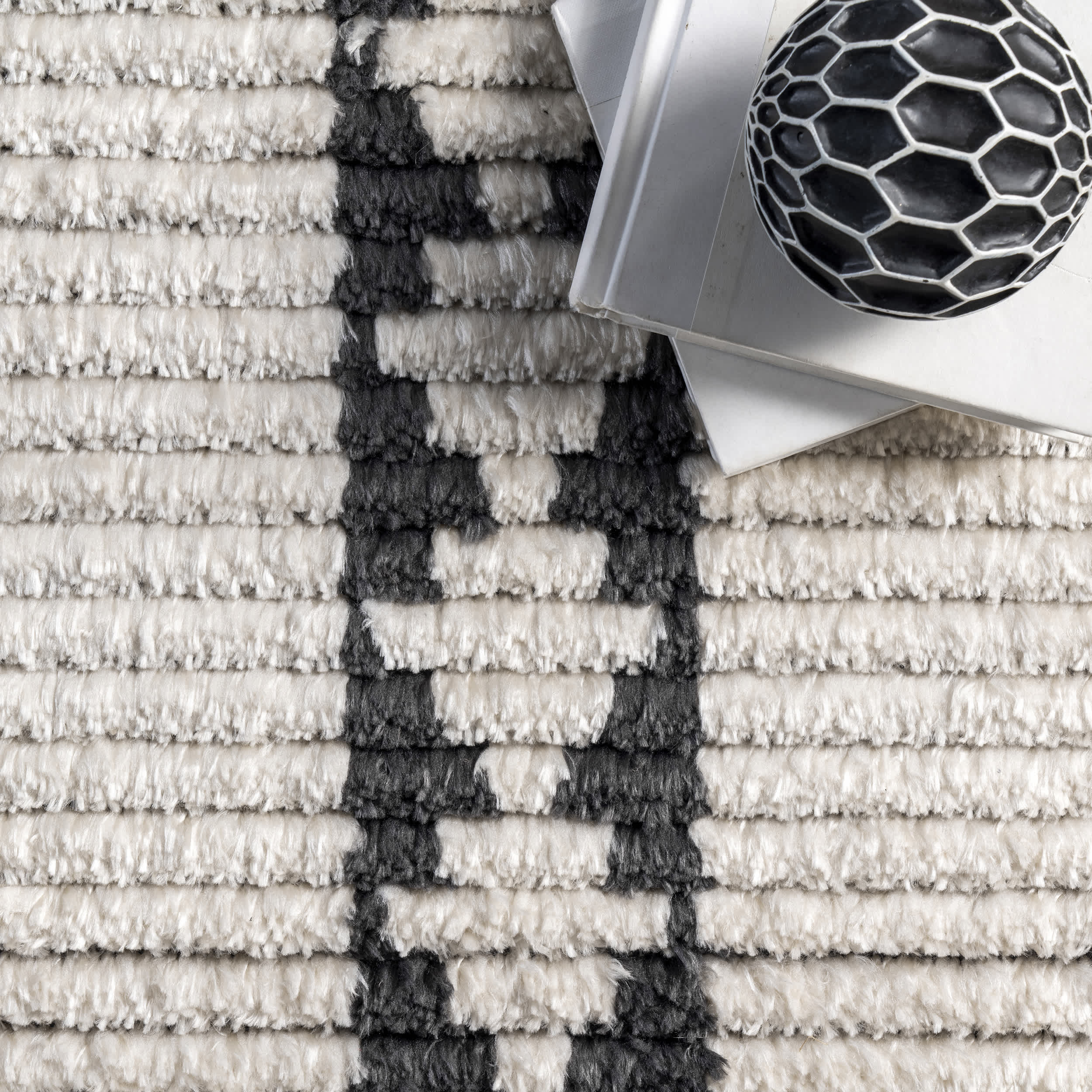 Caroline Tribal Stripe Soft Shag Fringe Area Rug - Image 6