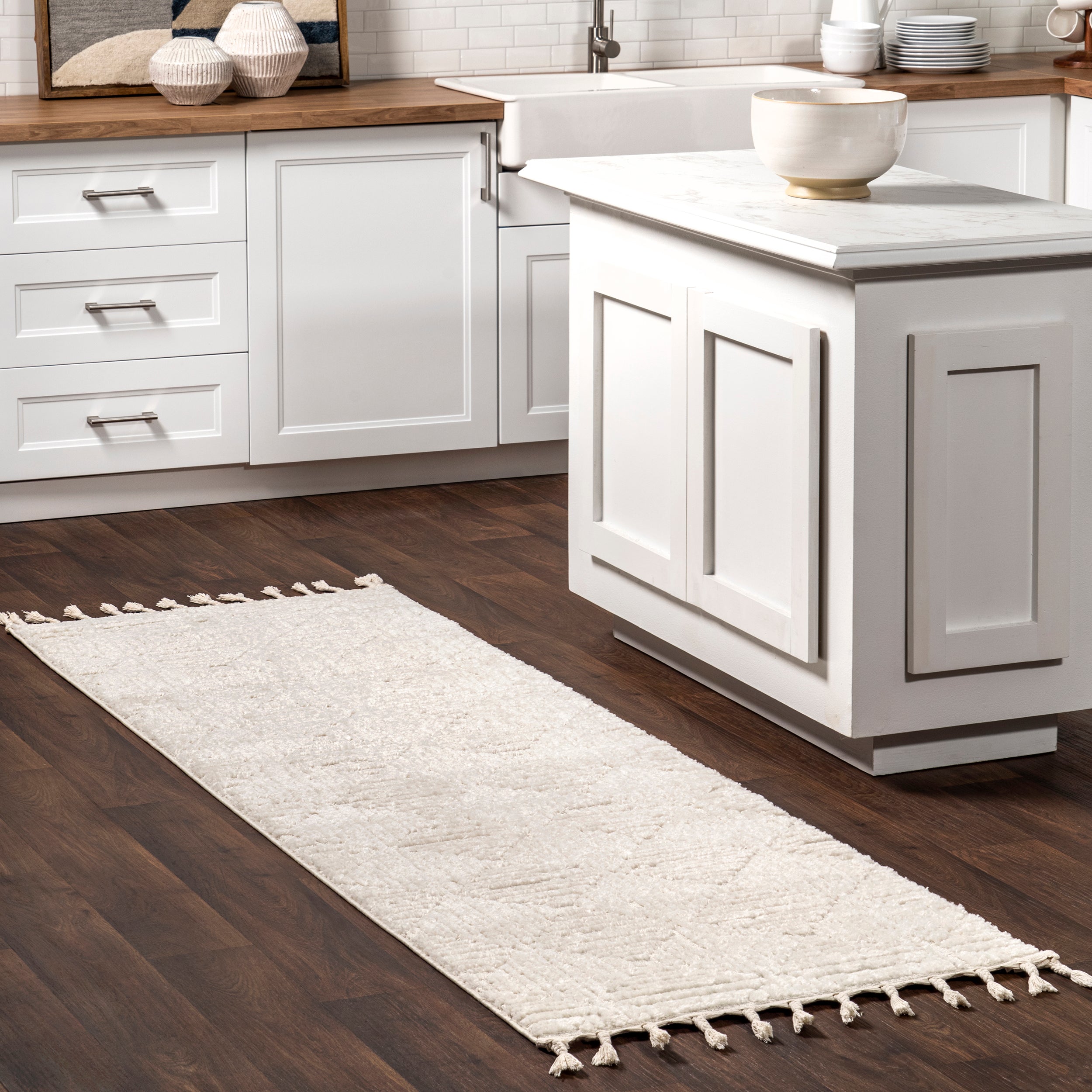 Kerry Textured Geometric Tasseled Area Rug - Image 10