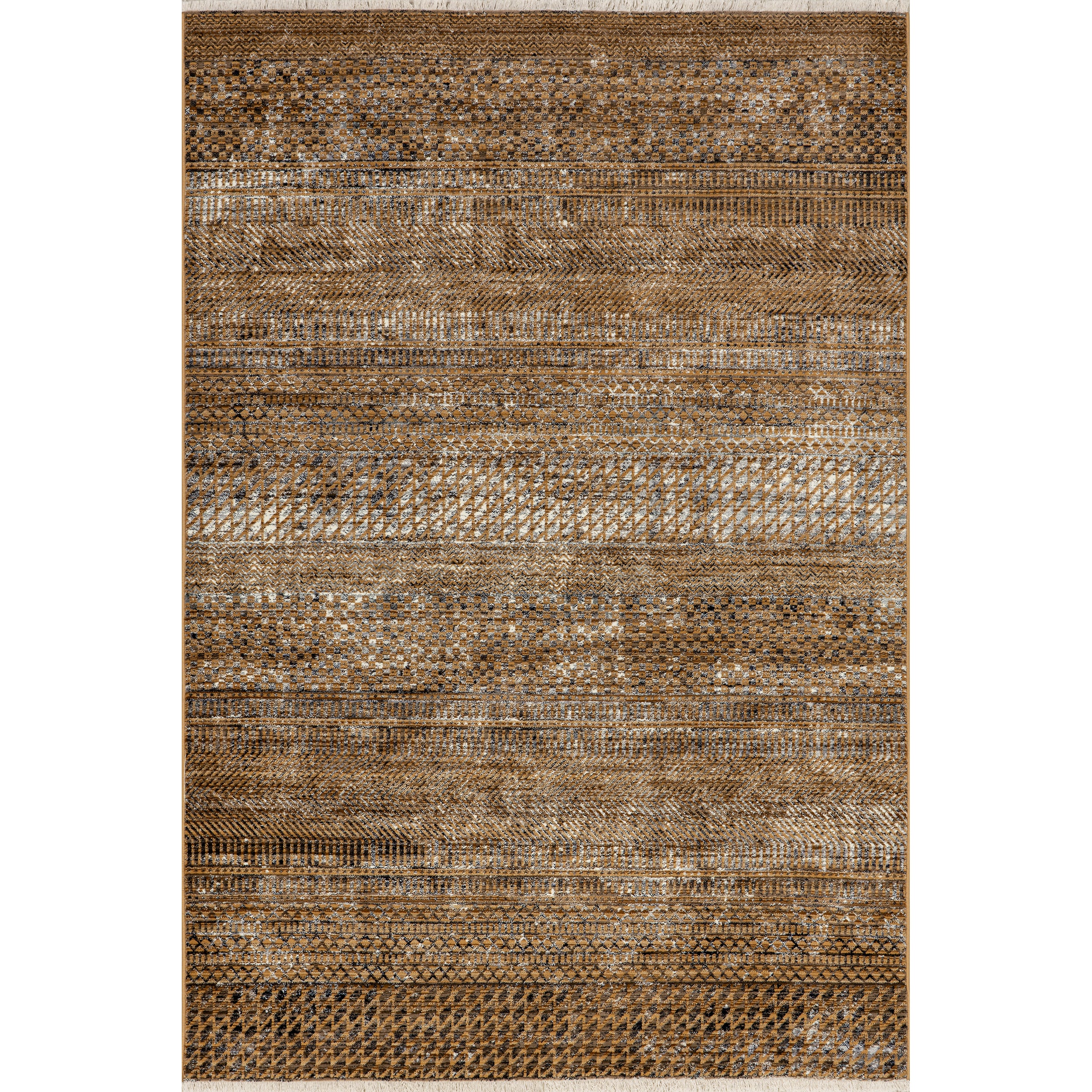 Lavender Geometric Fringe Area Rug
