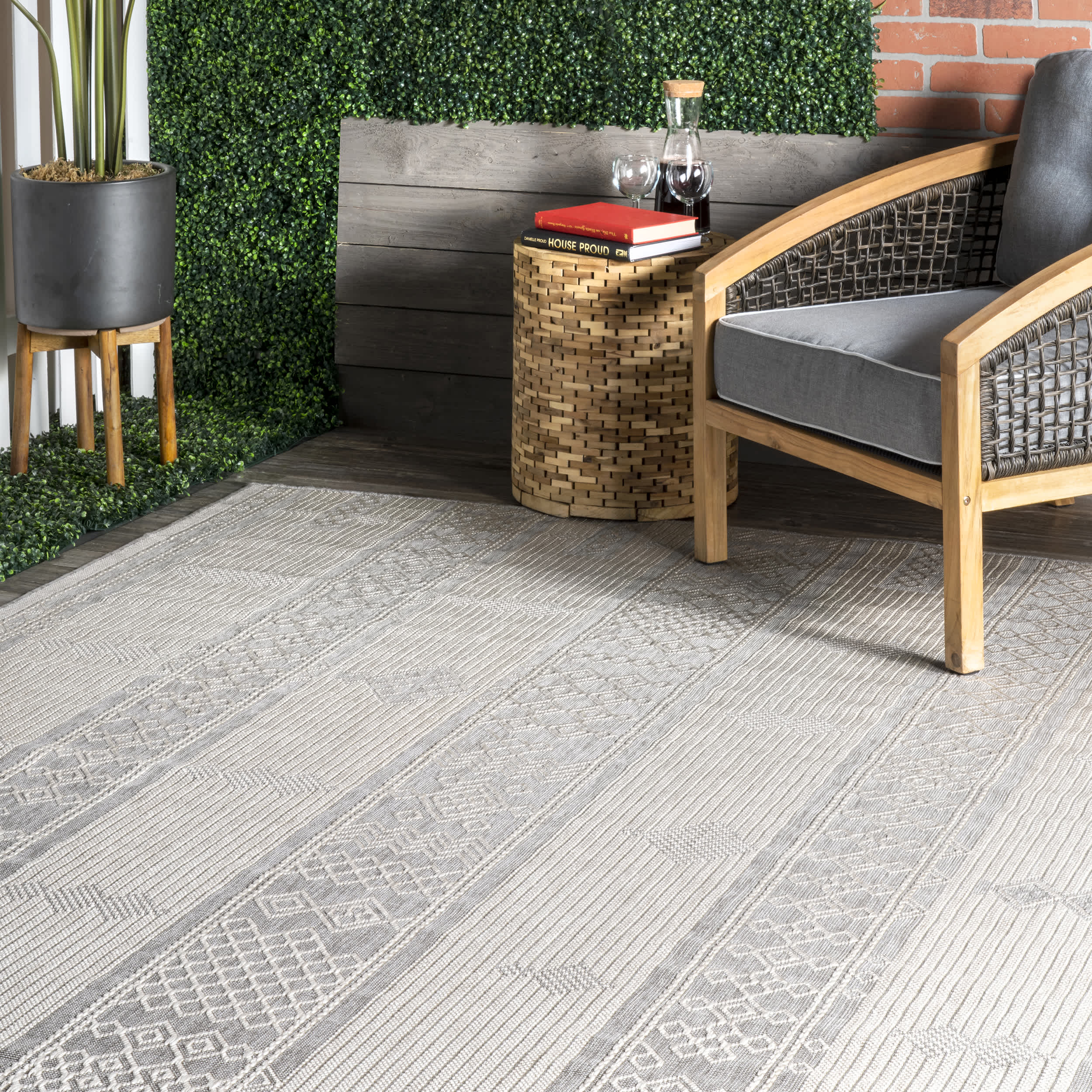 Leigh Ethnic Stripes Indoor/Outdoor Area Rug - Image 9