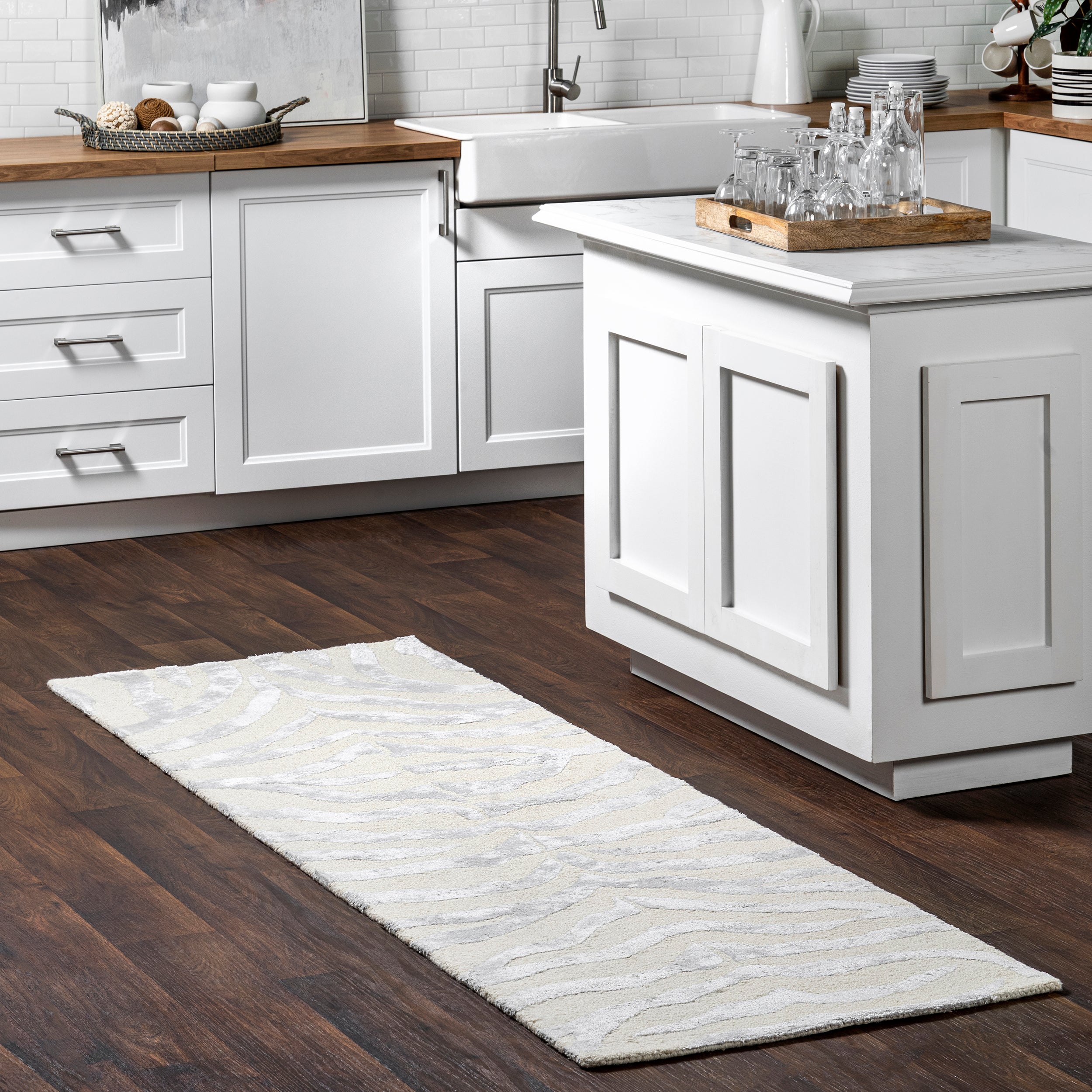 Hand Tufted Plush Zebra Area Rug - Image 10