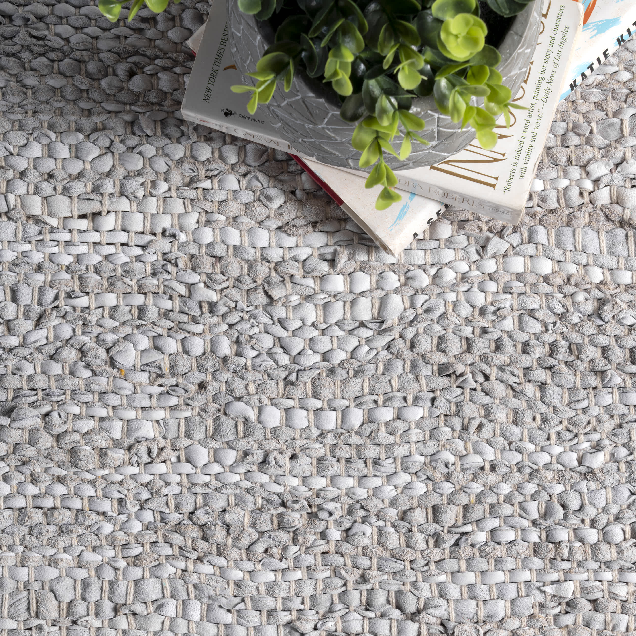 Sabby Hand Woven Leather Flatweave Area Rug - Image 22
