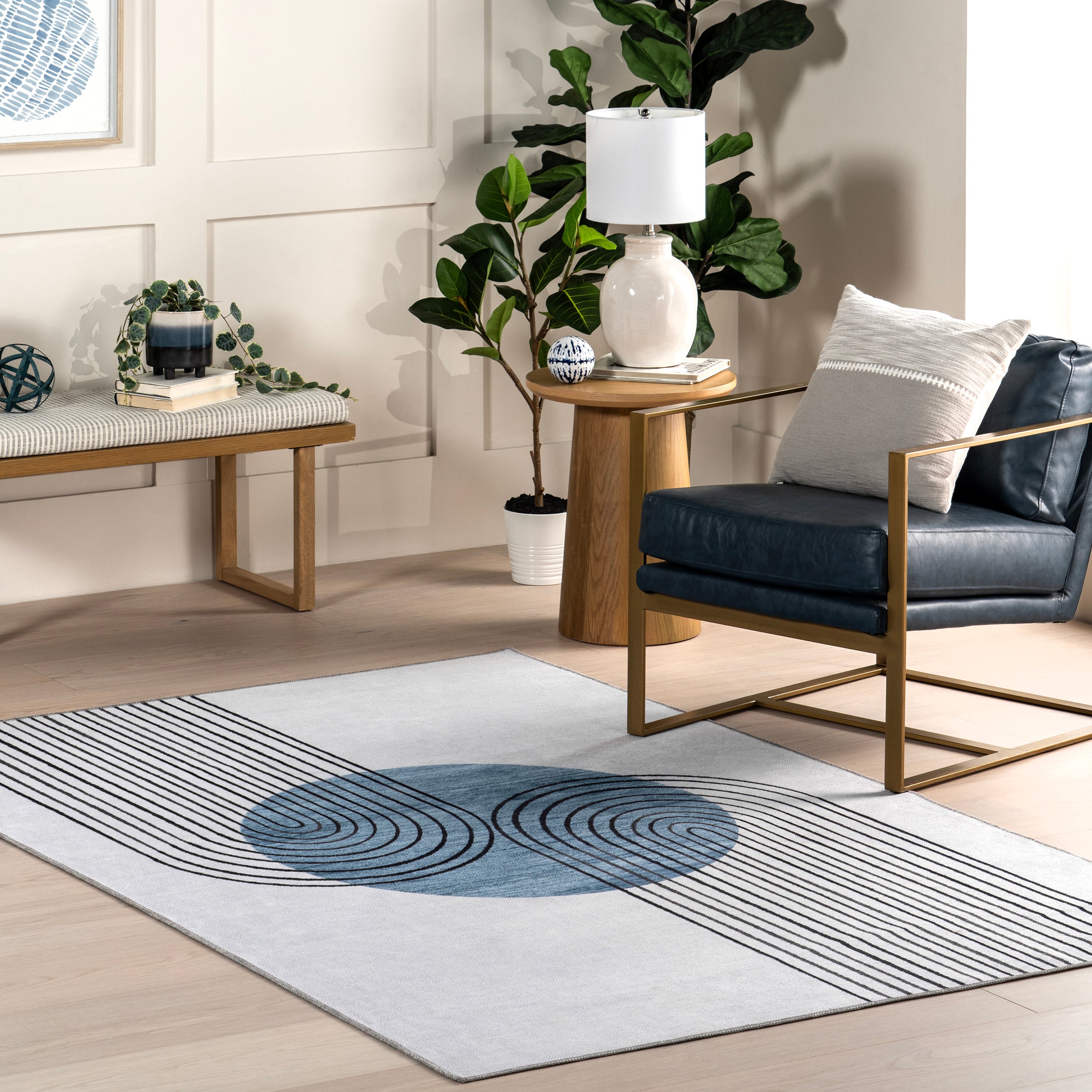 Martine Abstract Sun Machine Washable Area Rug - Image 13
