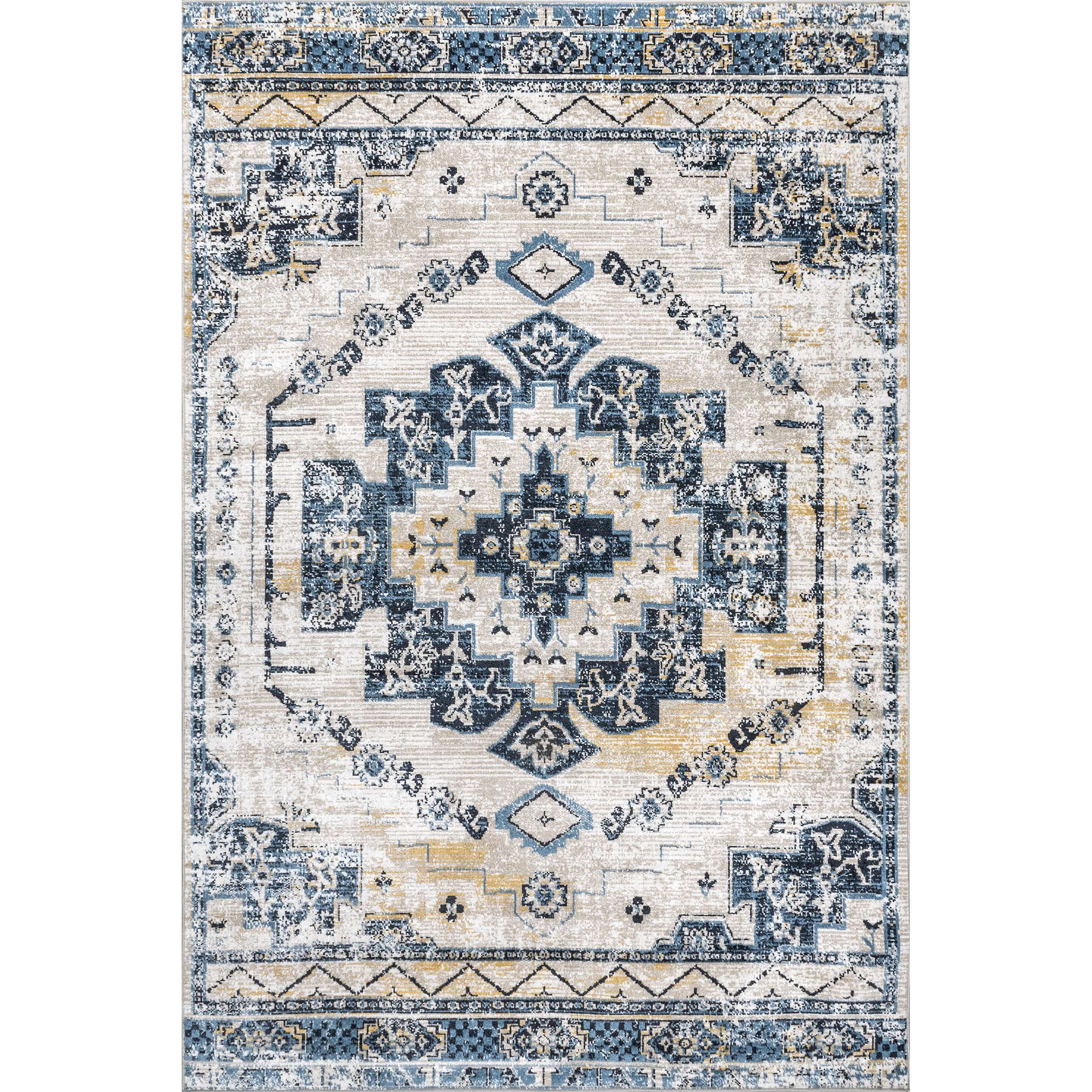 Sonya Machine Washable Vintage Medallion Area Rug