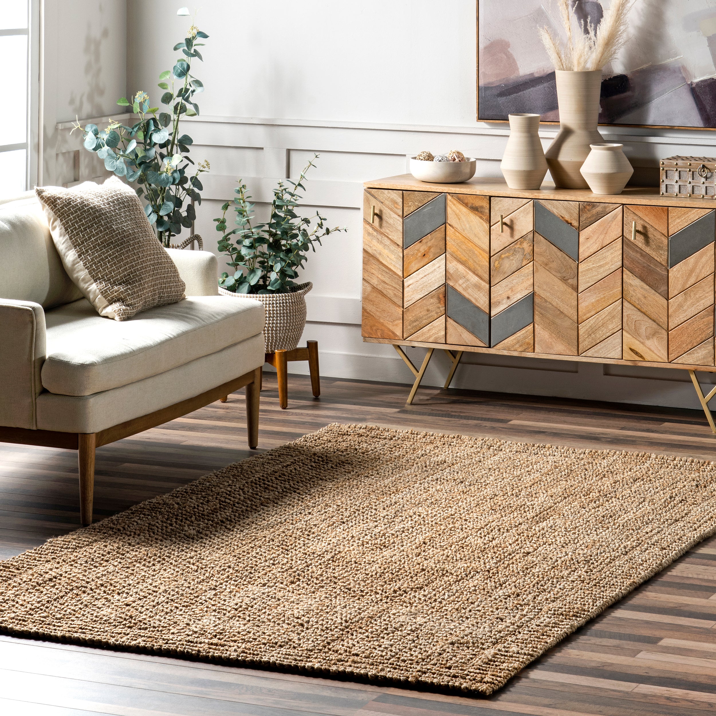 Hanne Casual Flatweave Jute Area Rug - Image 2