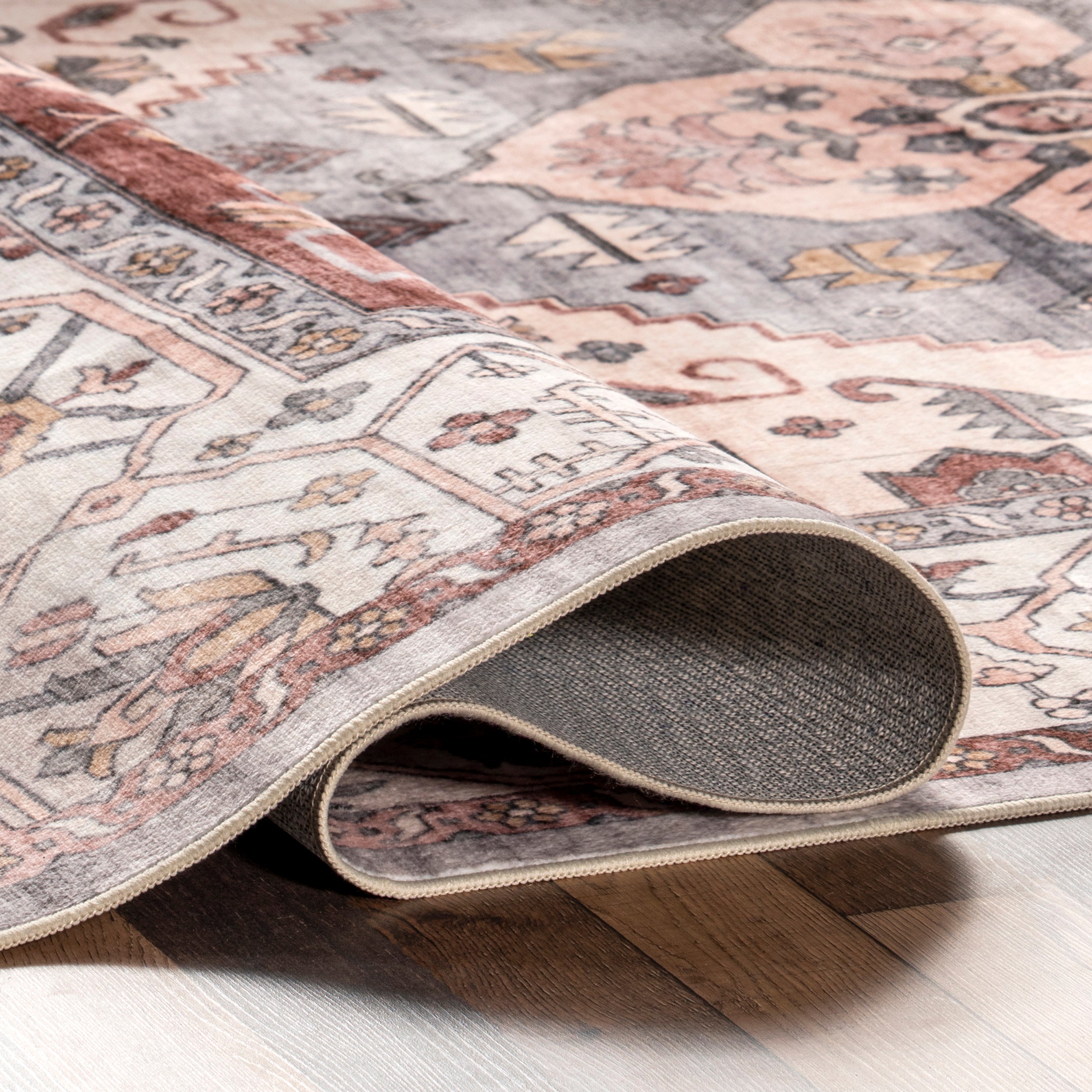 Jenise Traditional Medallion Machine Washable Area Rug - Image 4