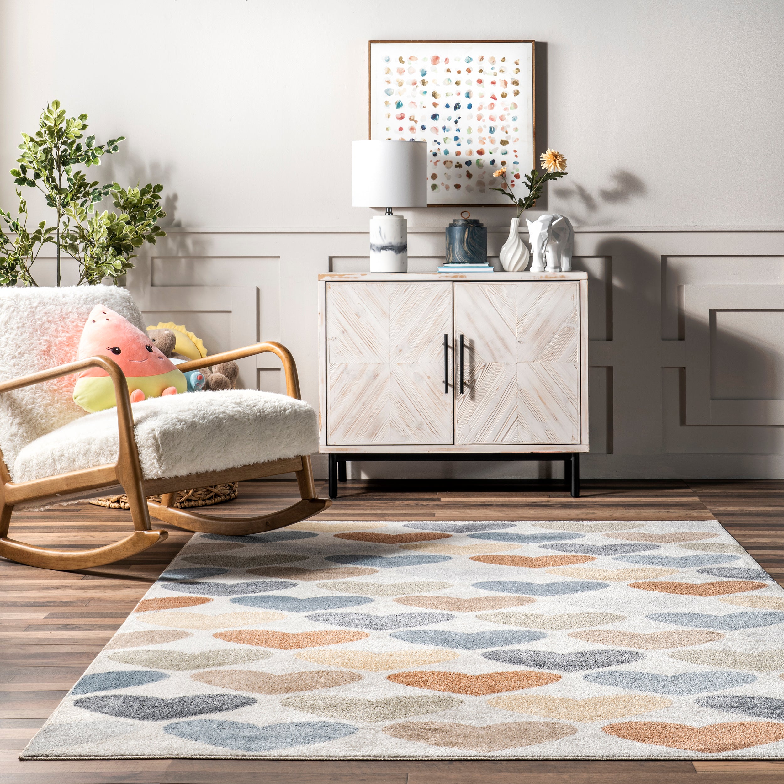Neive Colorful Hearts Machine Washable Area Rug - Image 8