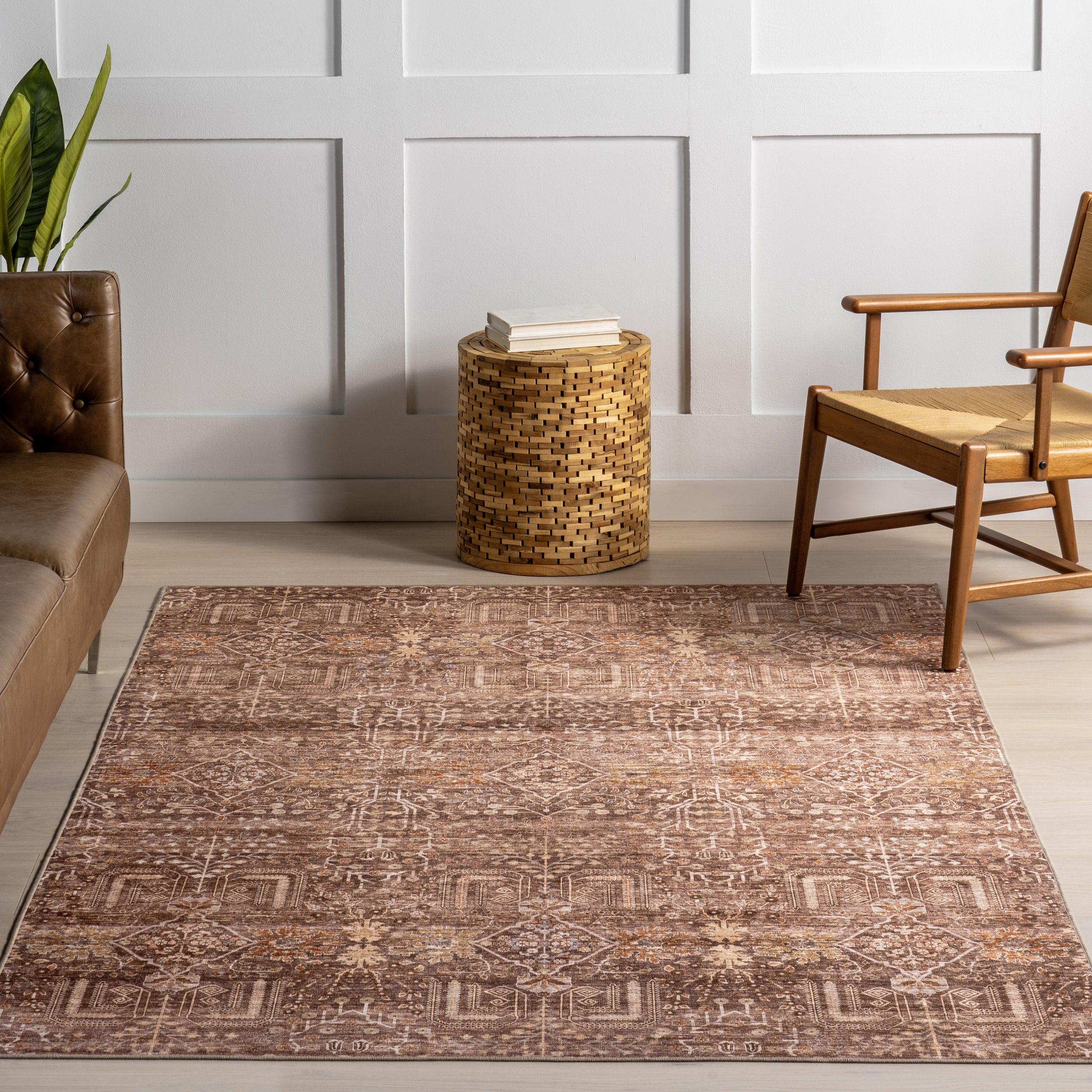 Feliciti SplashGuard Floral & Paisley Machine Washable Area Rug - Image 9