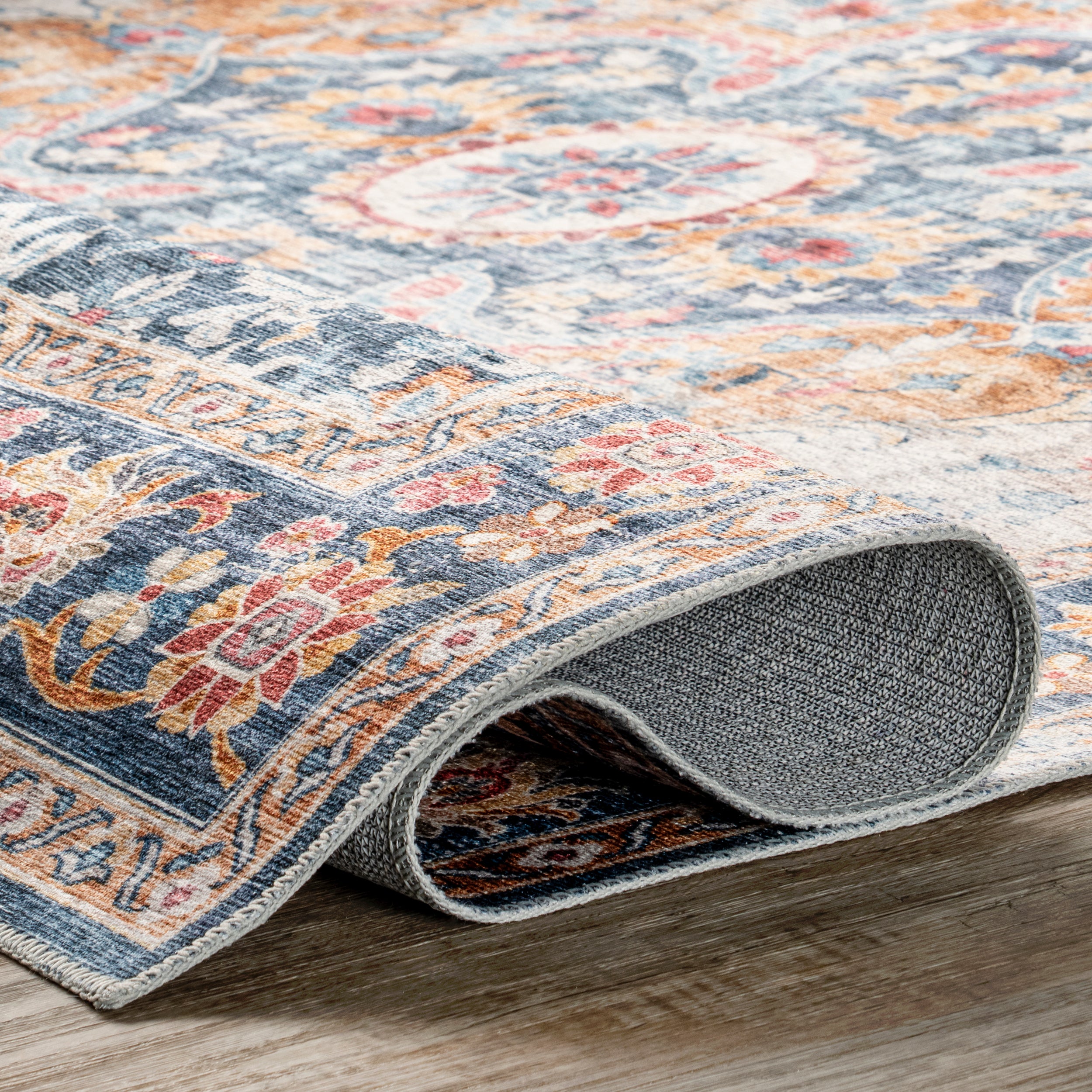Emi Traditional Stain-Resistant Machine Washable Area Rug - Image 4