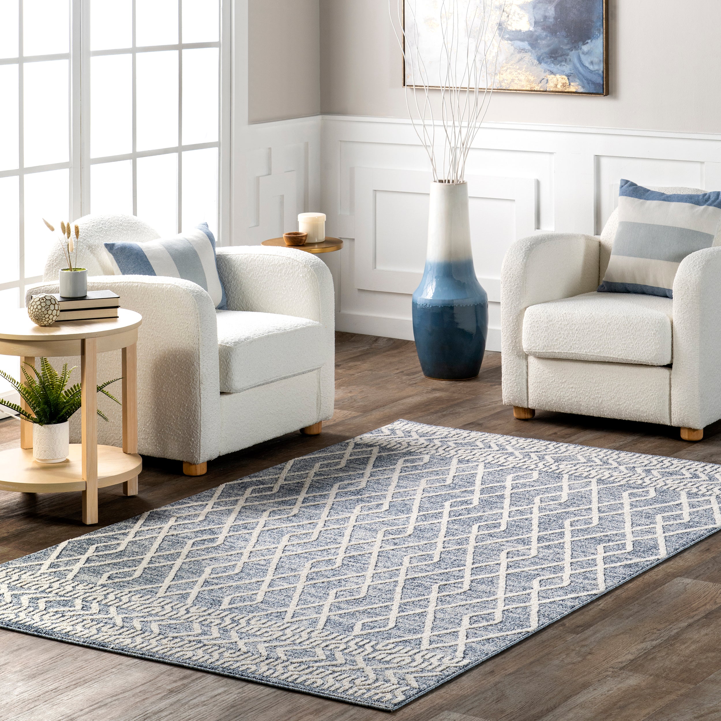 Ailsa Moroccan Linked Trellis Area Rug - Image 2