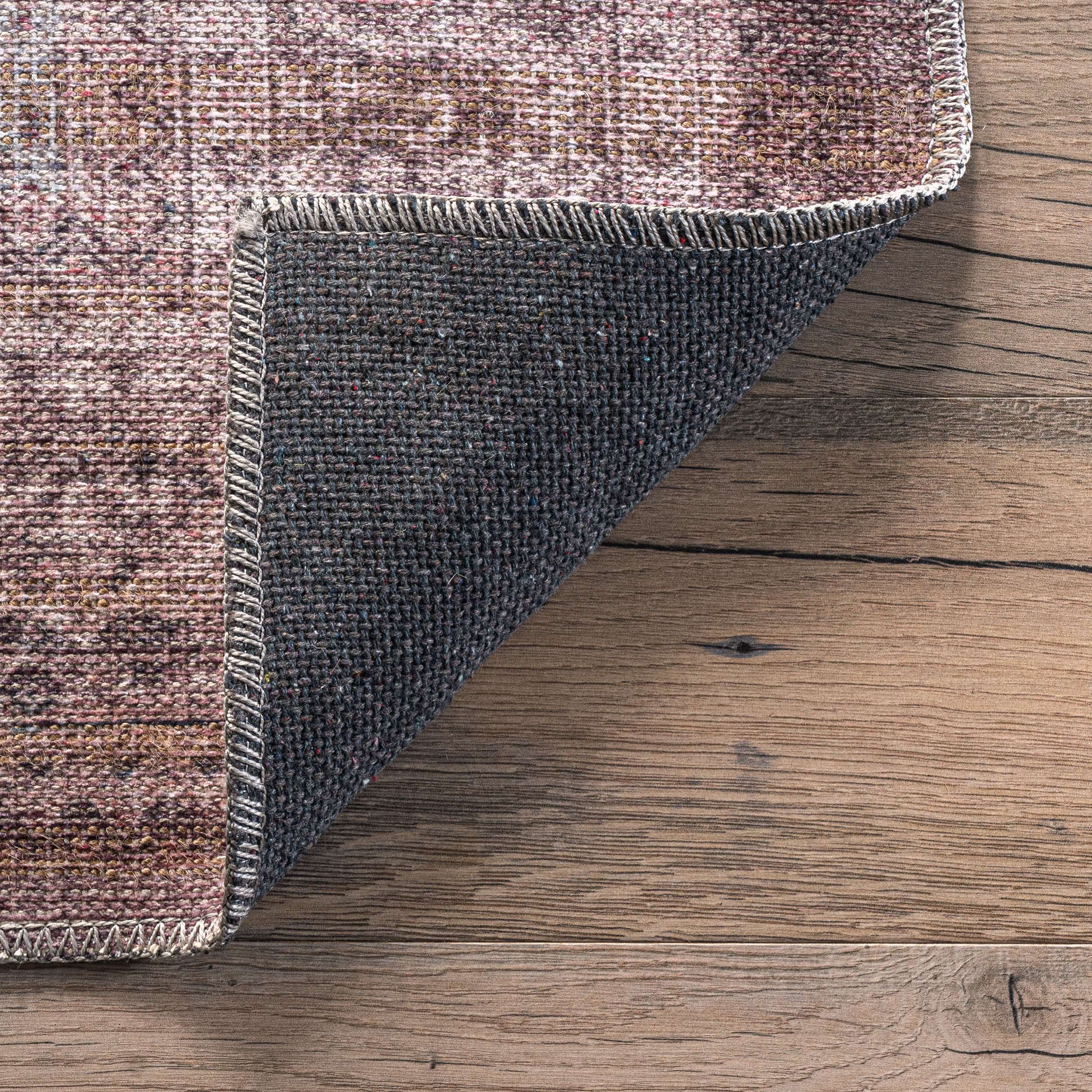 Justine Machine Washable Faded Geometric Medallion Area Rug - Image 7