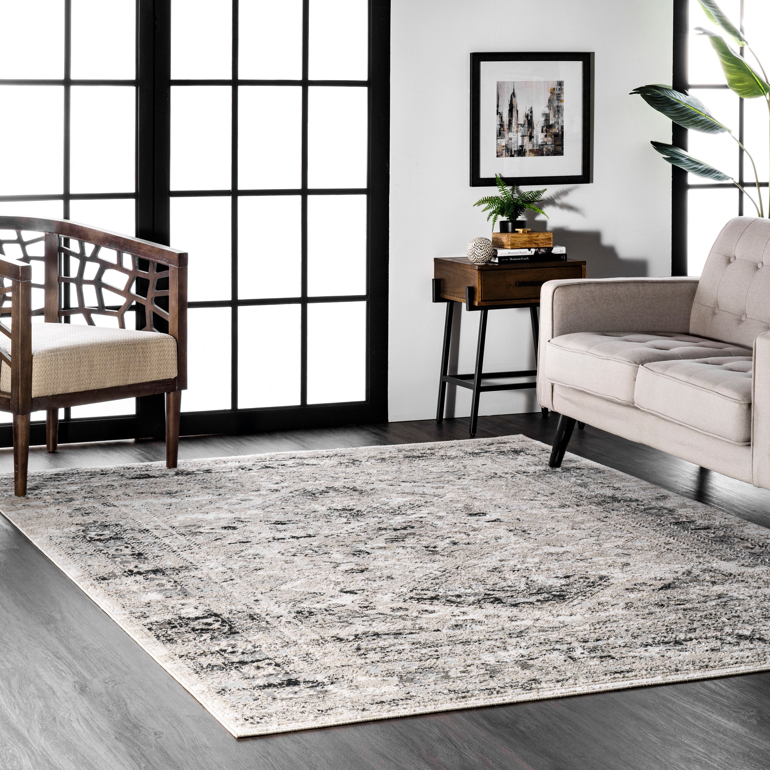 Madisson Vintage Faded Medallion Area Rug - Image 2