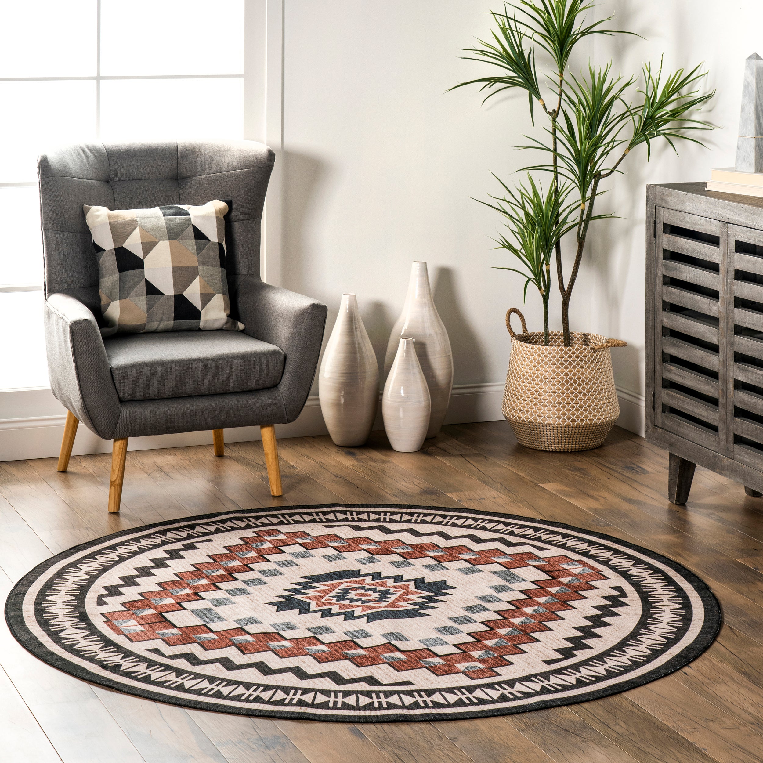 Leighton Machine Washable Southwestern Medallion Area Rug - Image 10