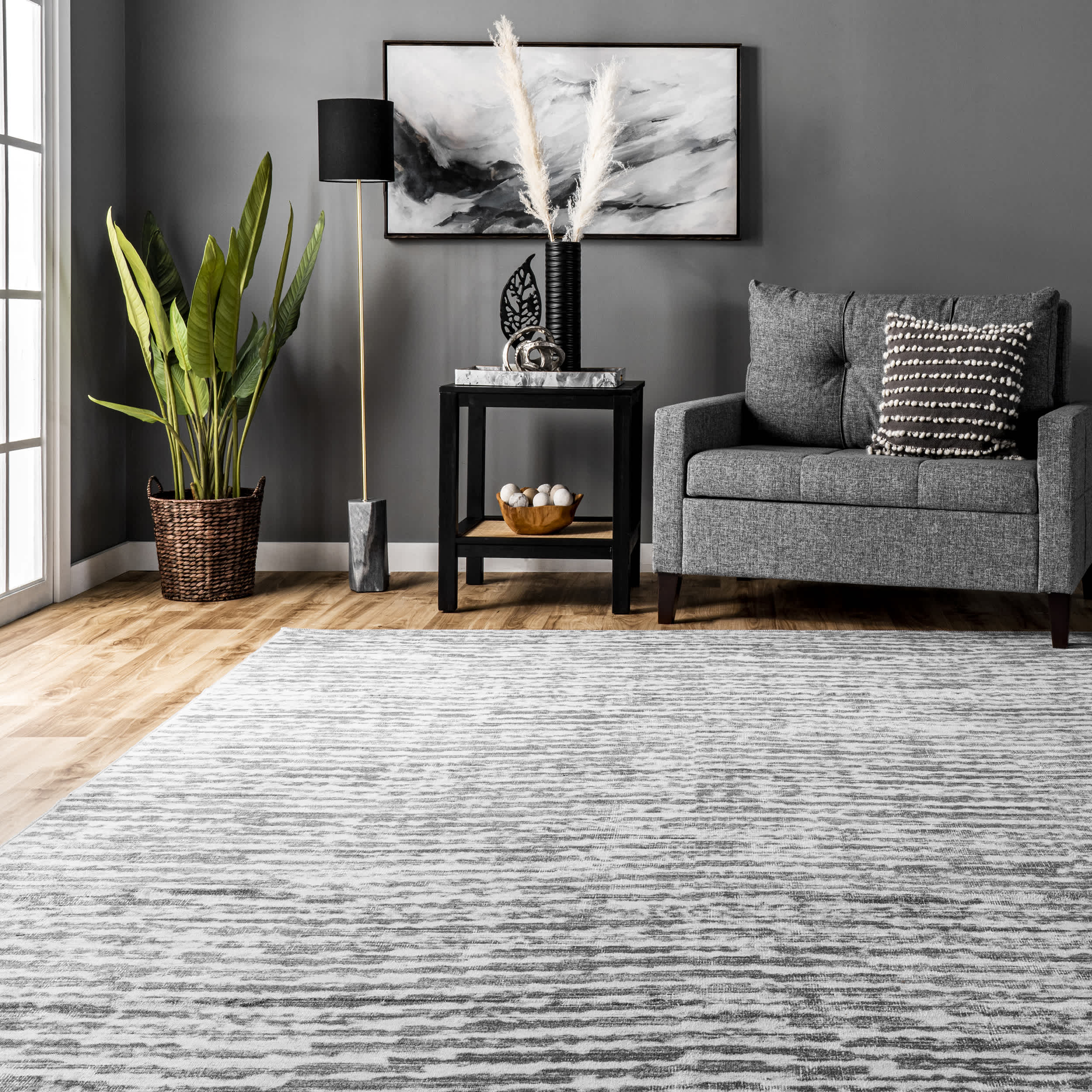 Avelina Abstract Stripes Machine Washable Area Rug - Image 8