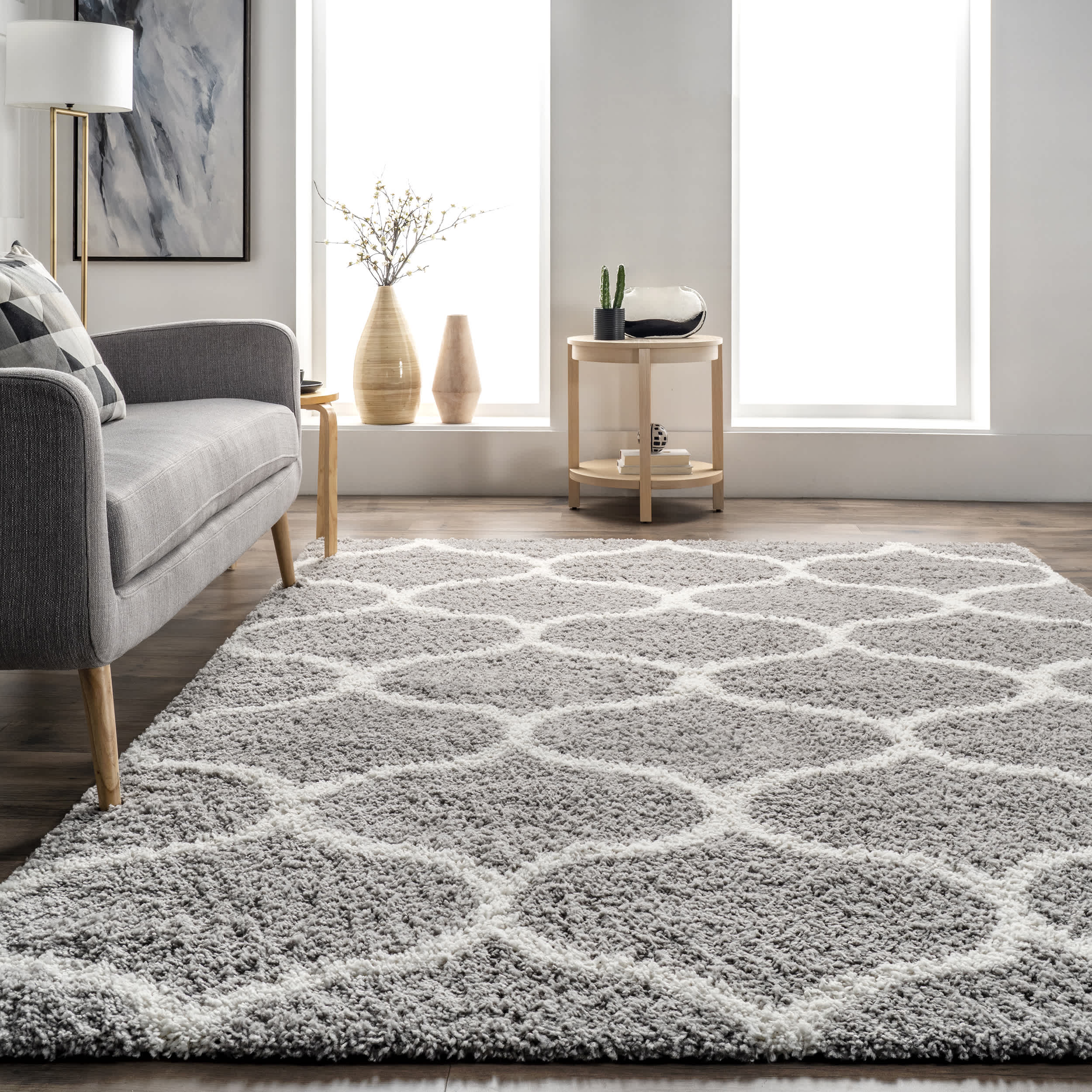 Malika Soft & Cozy Trellis Shag Area Rug - Image 18