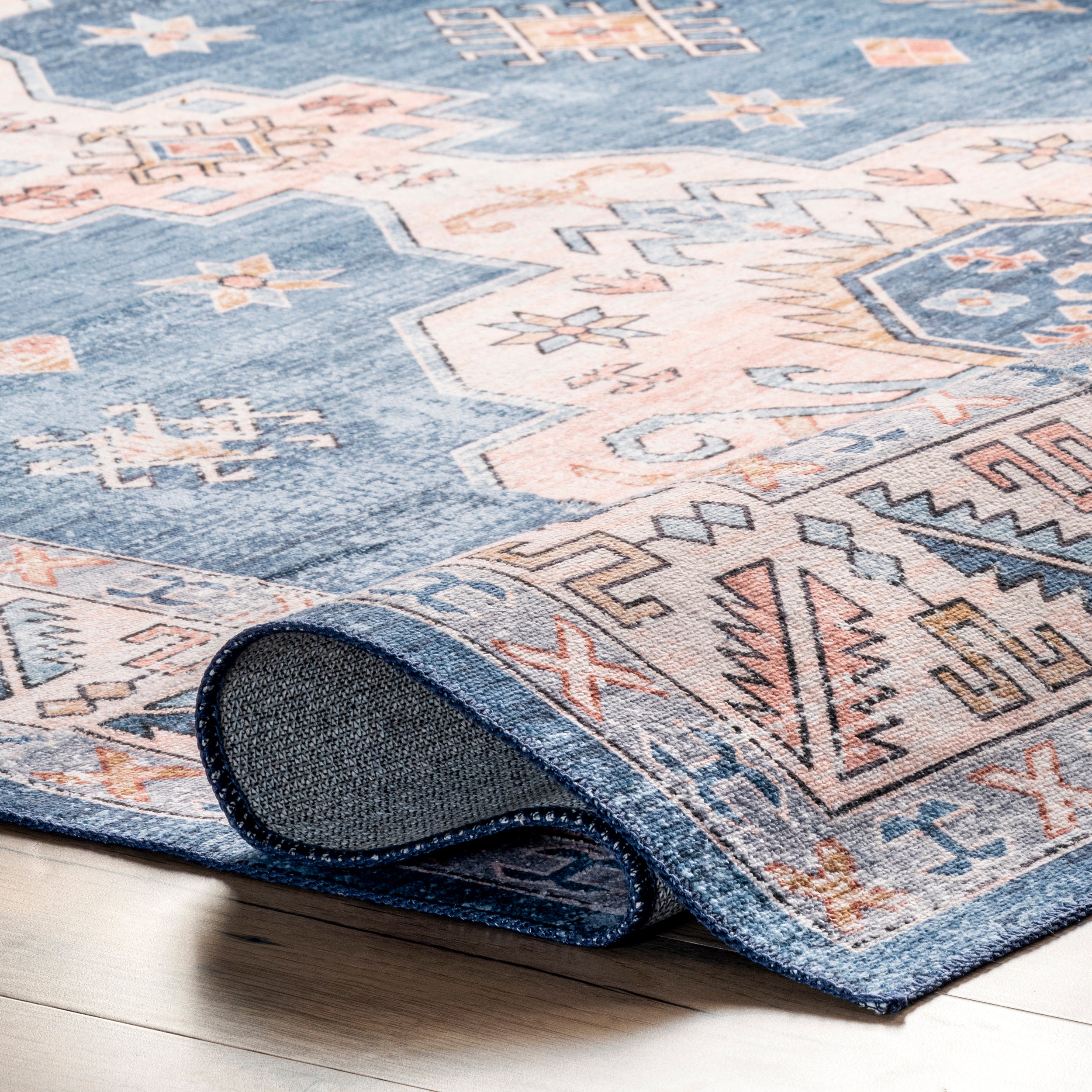 Norma Machine Washable Traditional Medallion Area Rug - Image 4