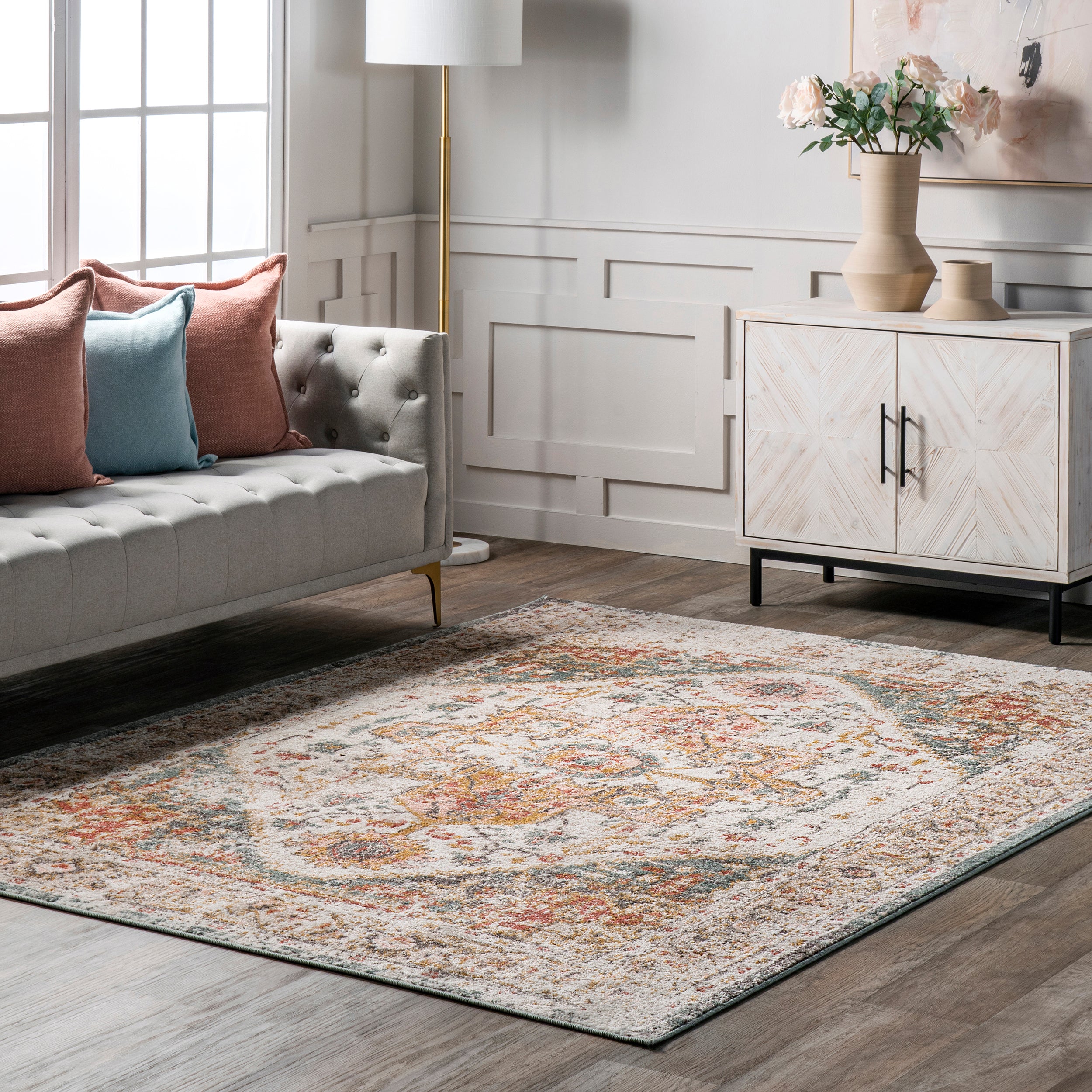 Justine Vintage Medallion Area Rug - Image 2