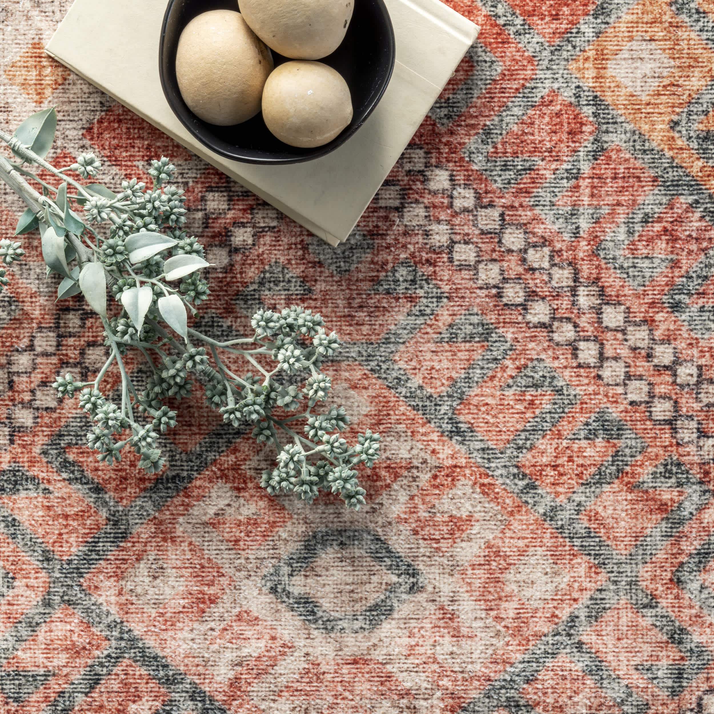 Serenity Machine Washable Diamond Trellis Area Rug - Image 6
