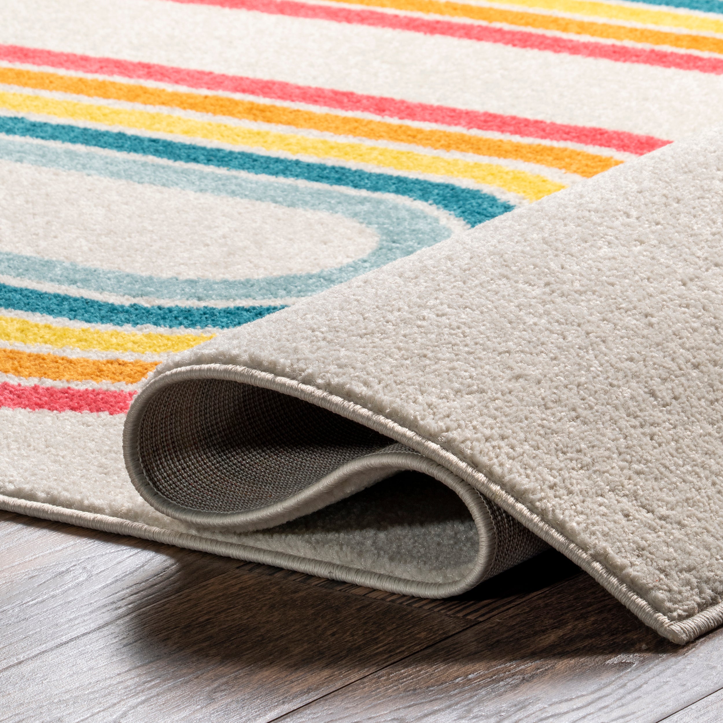 Rainbow Swirl Kids Area Rug - Image 4