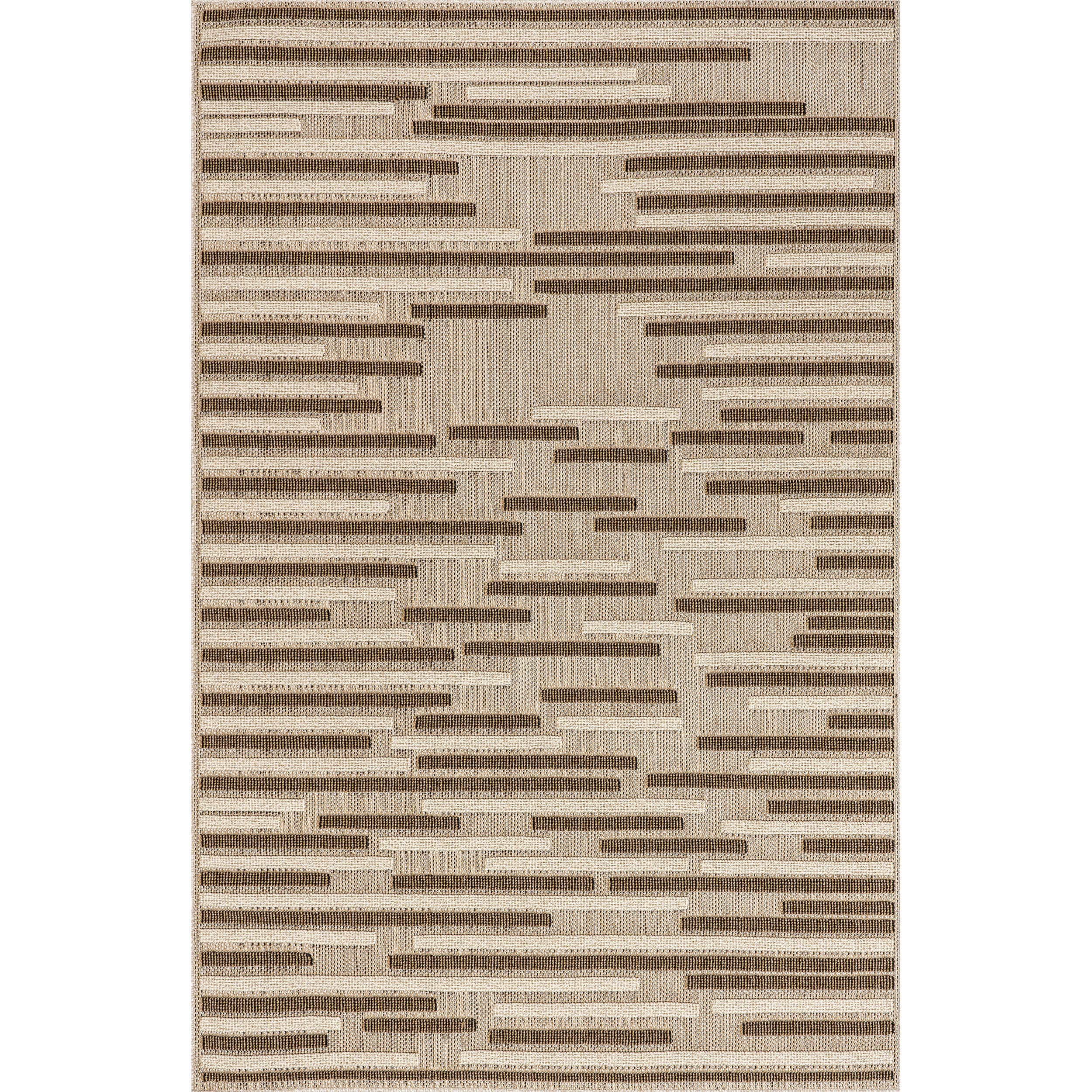 Shana Neutral Striped Indoor/Outdoor Area Rug