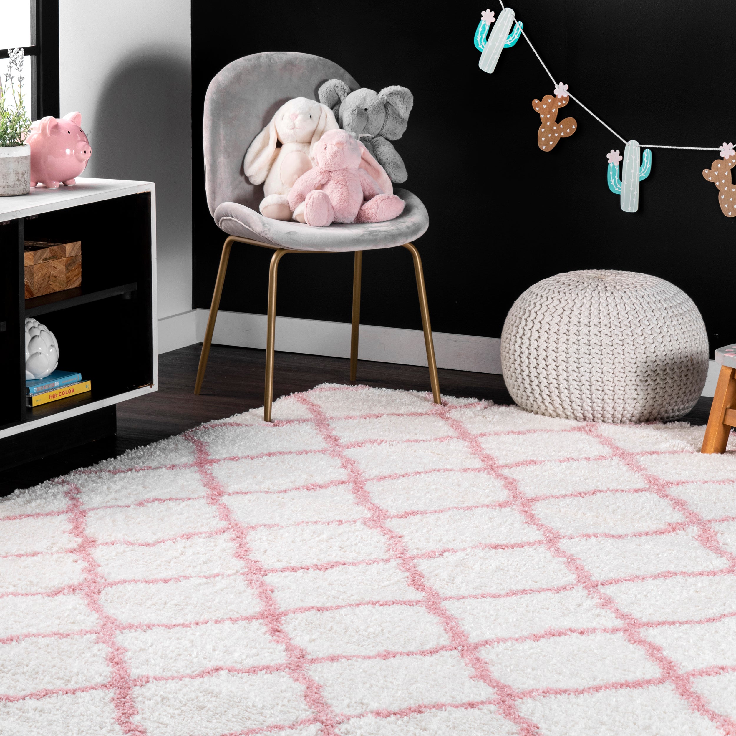 Nelda Trellis Kids Shag Area Rug - Image 9