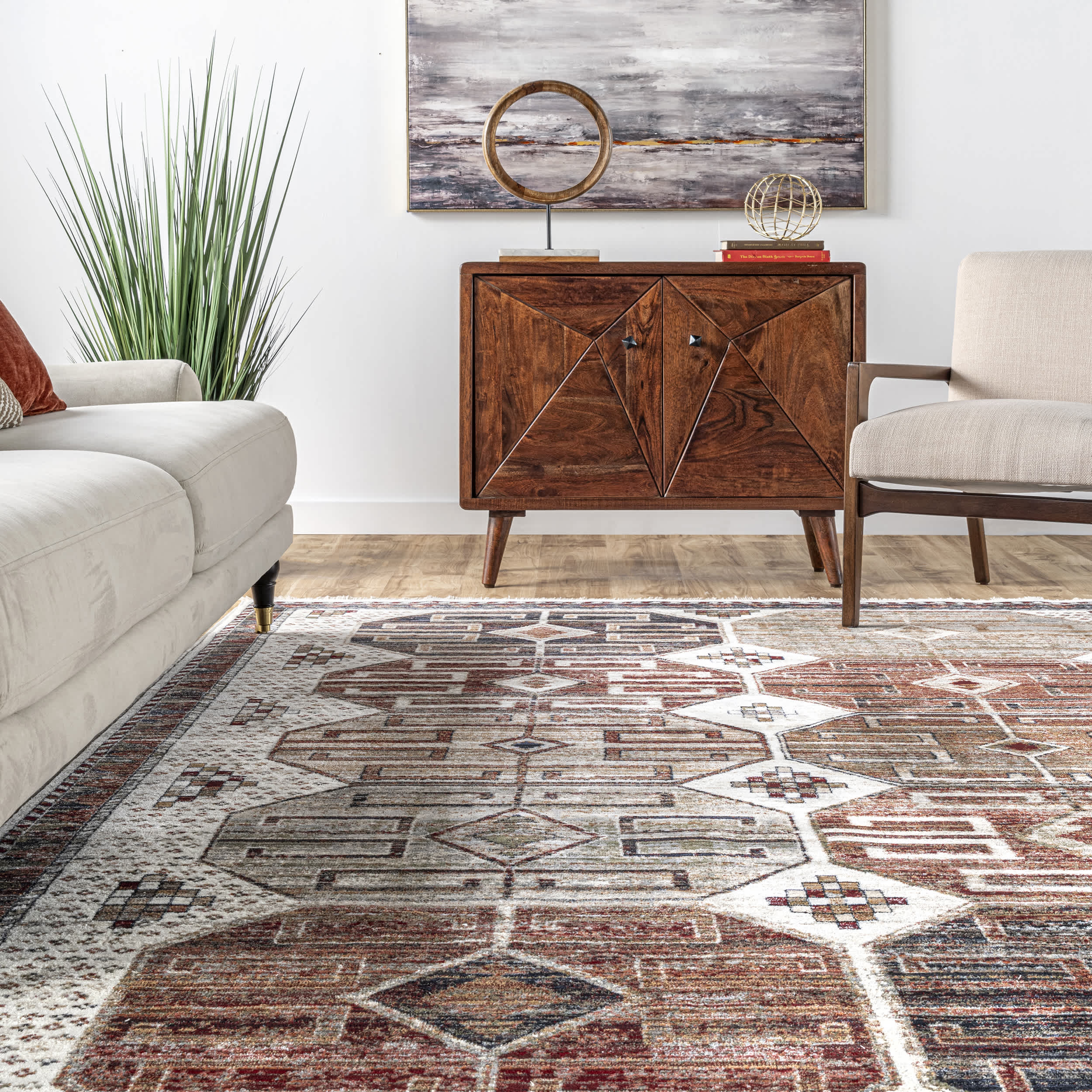 Evie Global Inspired Emblem Fringe Area Rug - Image 8