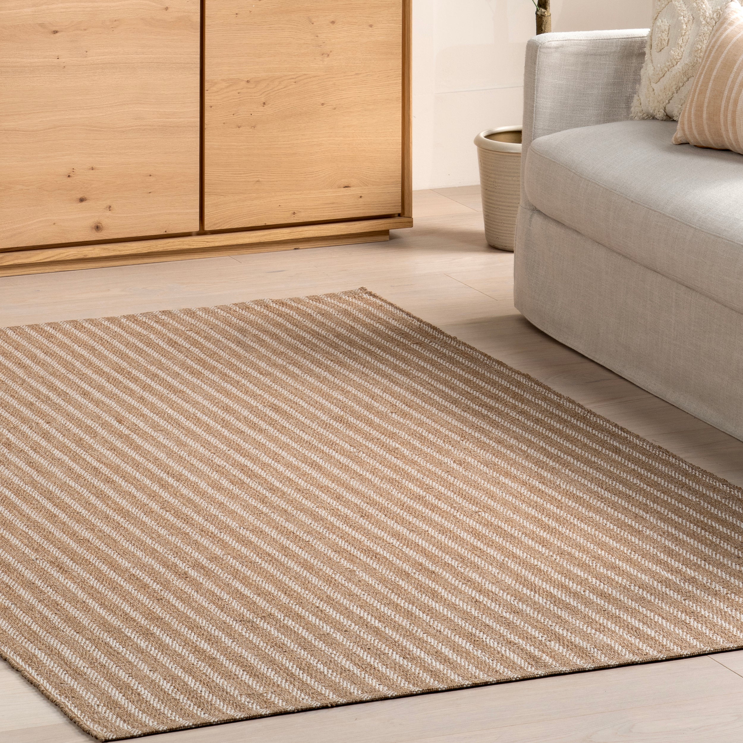 Alia Striped Faux Jute Indoor/Outdoor Area Rug - Image 9