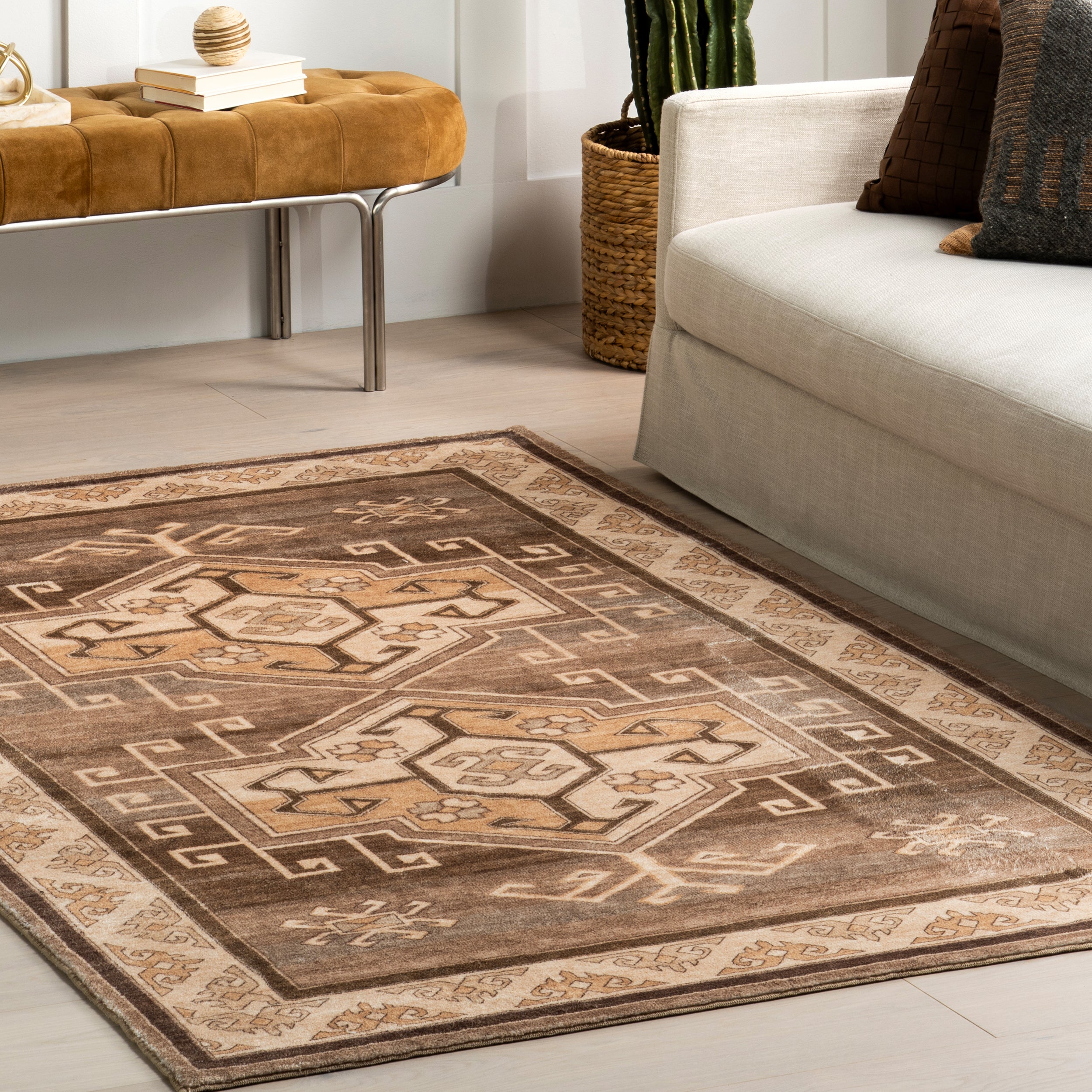 Peony Traditional Medallion Machine Washable Area Rug - Image 9