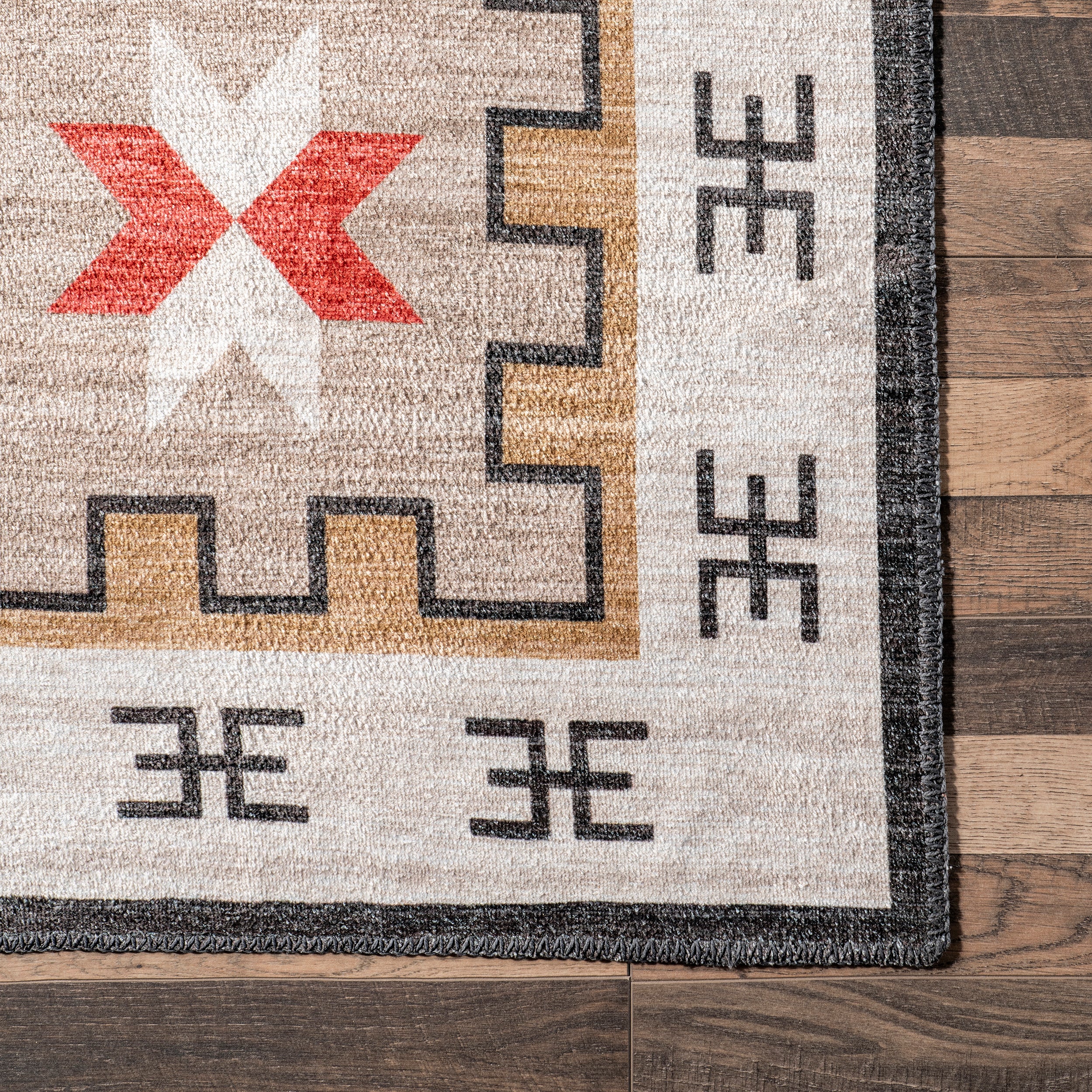 Remy Bold Geometric Machine Washable Area Rug - Image 5