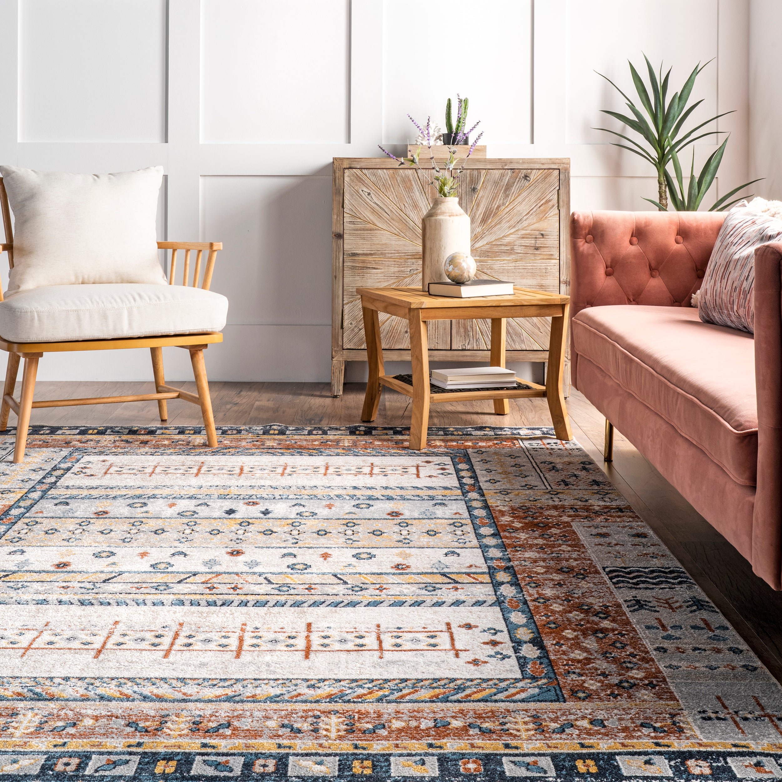 Shannon Machine Washable Geometric Tribal Area Rug - Image 8