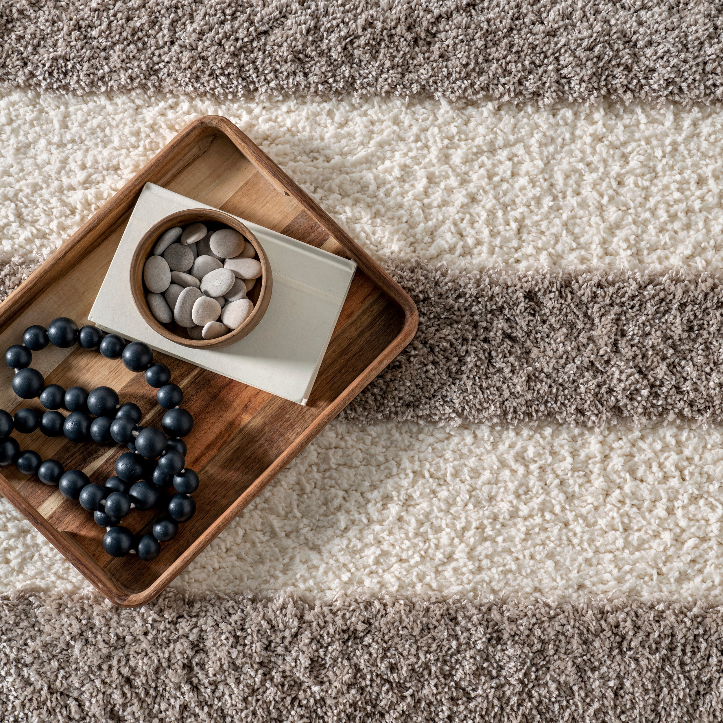 Jasmina High/Low Striped Shag Area Rug - Image 6