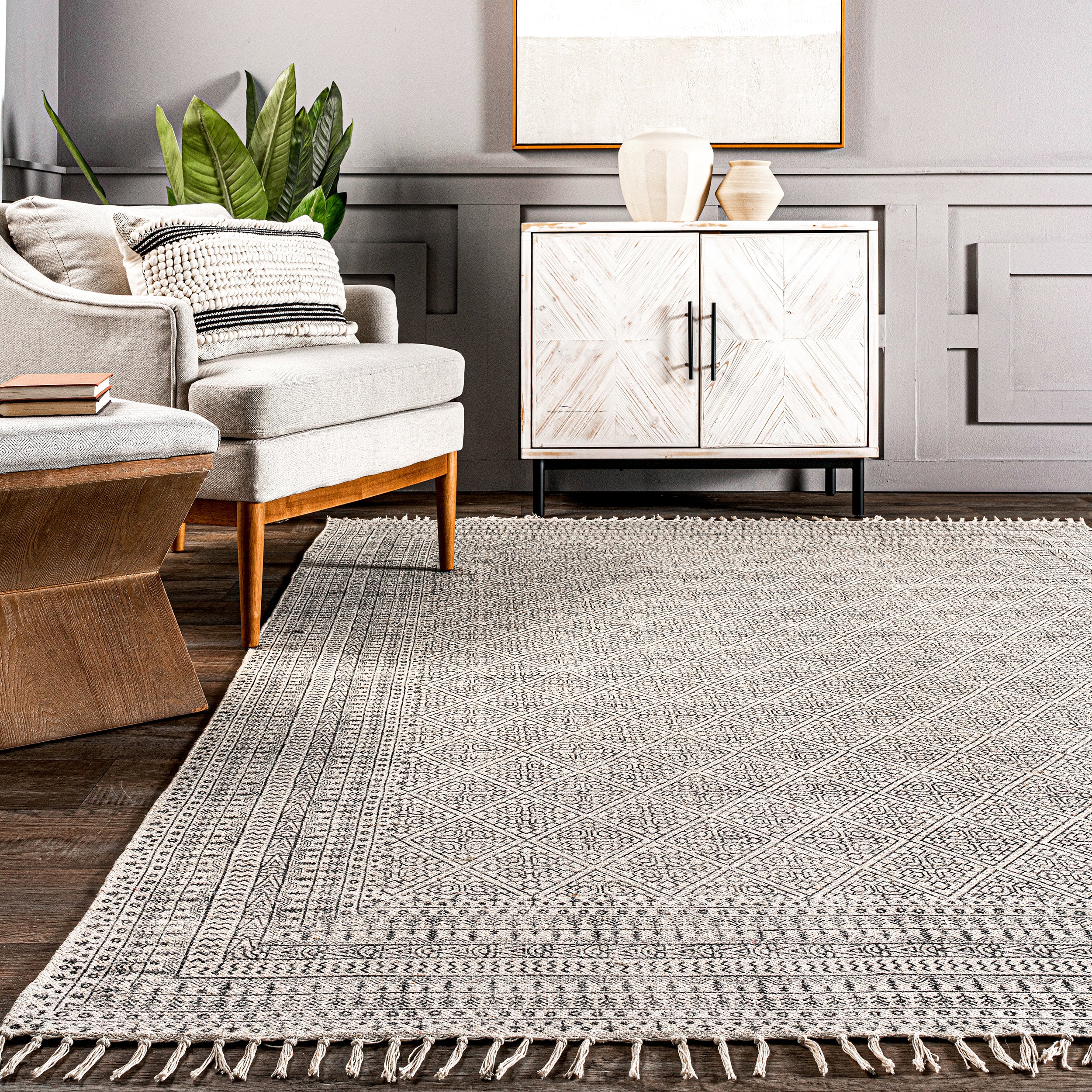 Flatweave Rita Moroccan Trellis Area Rug - Image 8
