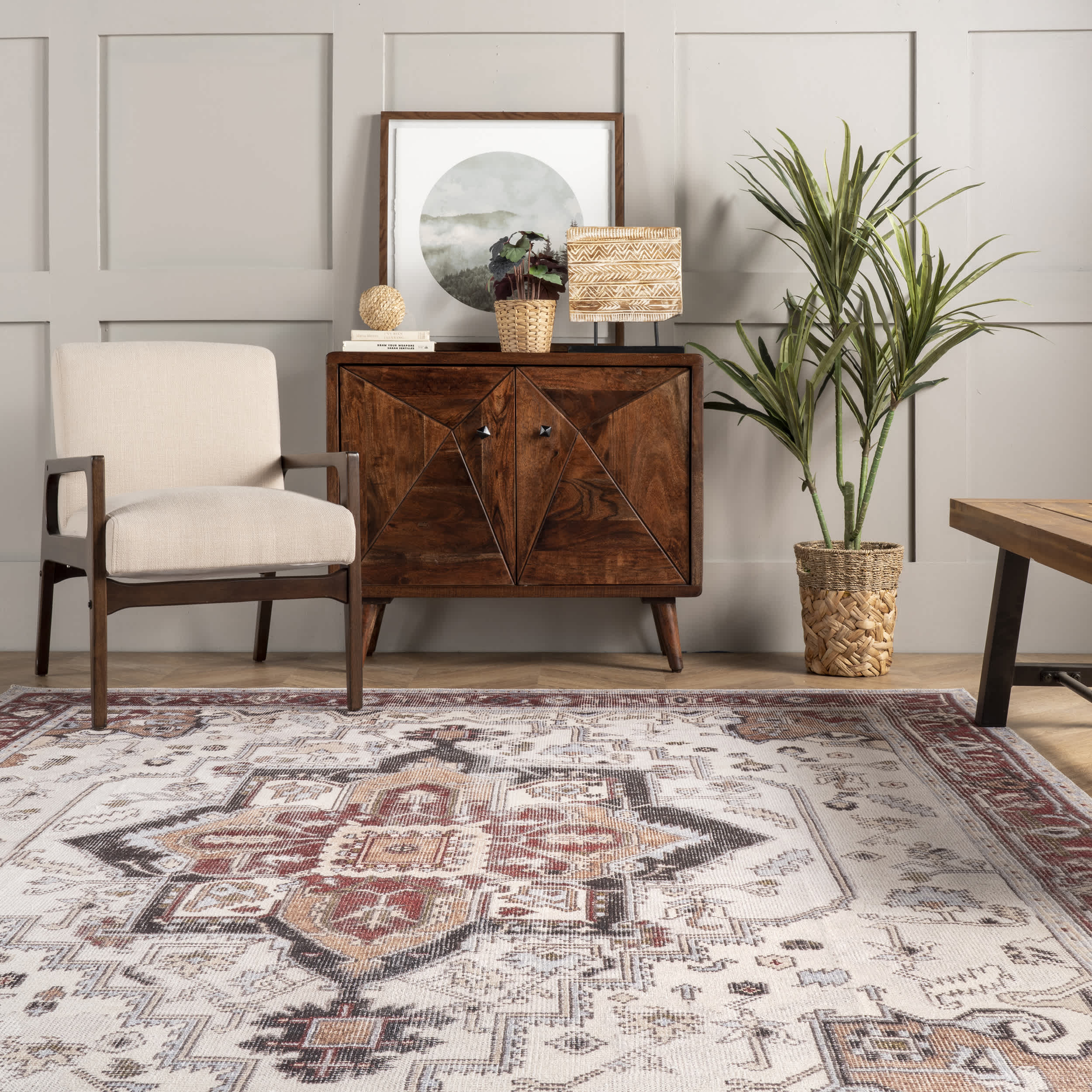 Miley Machine Washable Traditional Medallion Area Rug - Image 8