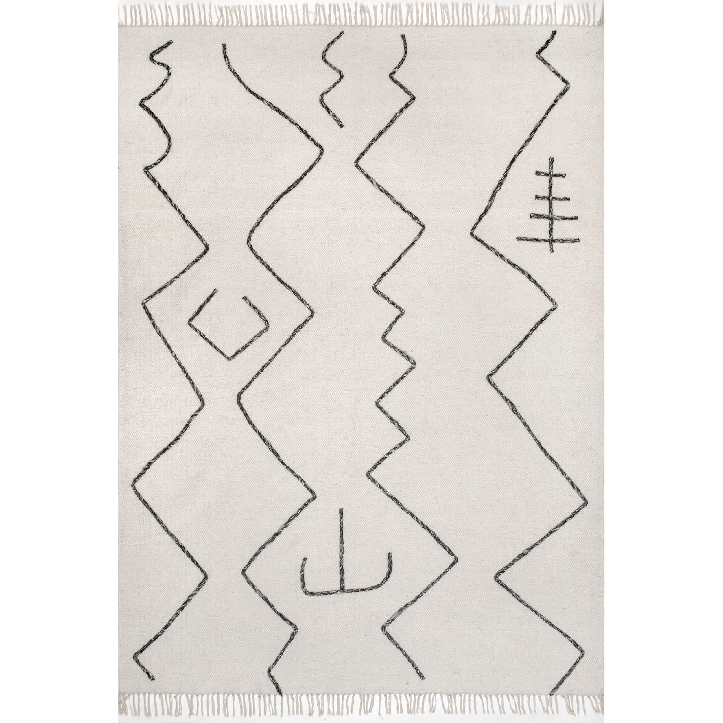 Moira Tribal Flatweave Tassel Area Rug