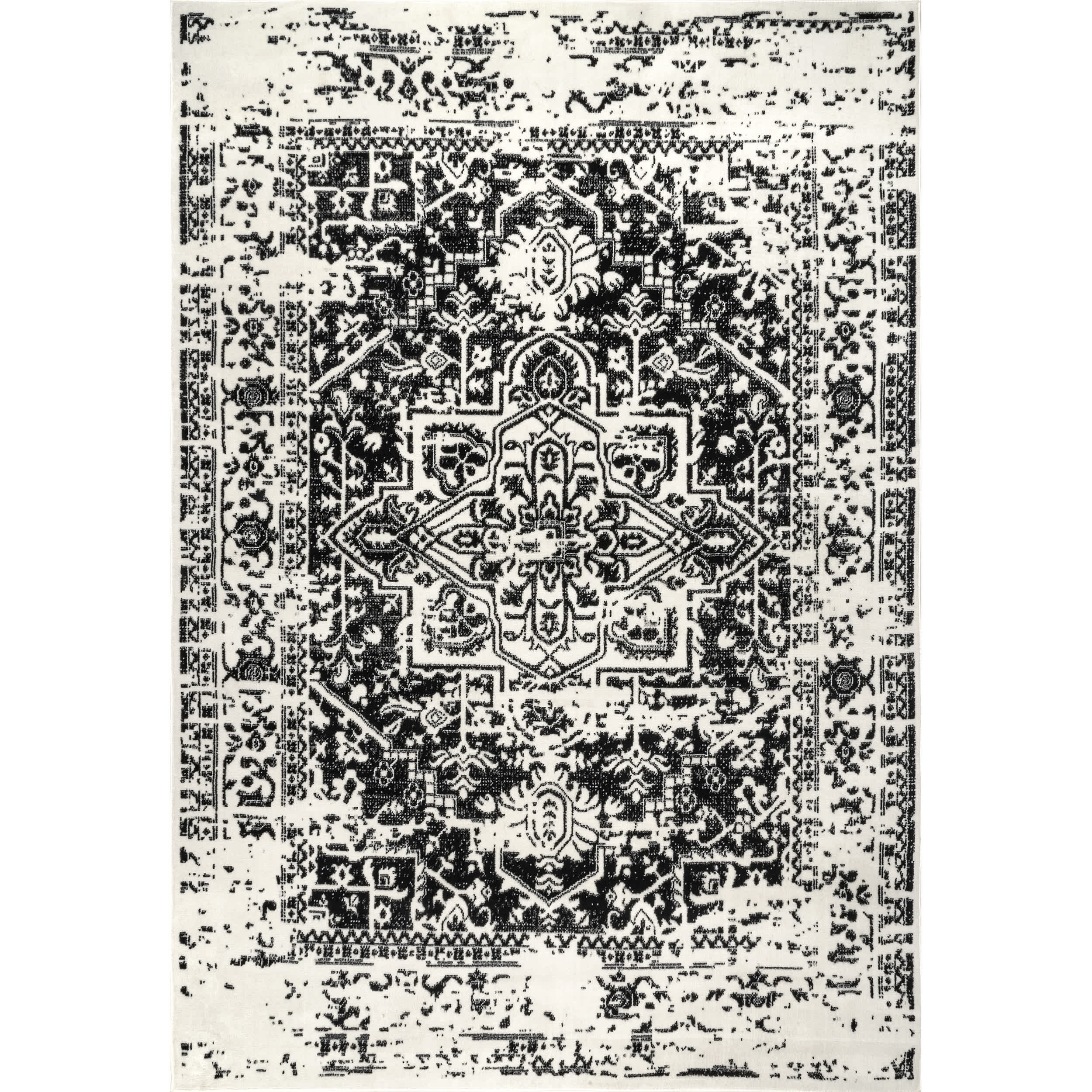 Jordana Vintage Distressed Medallion Area Rug
