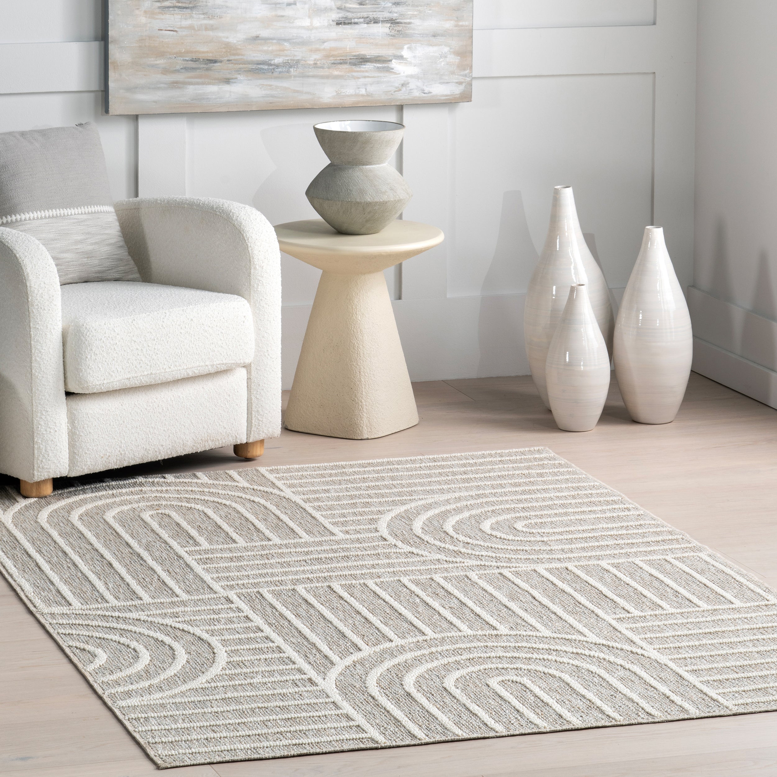 Liliya Modern Geometric Machine Washable Area Rug - Image 2