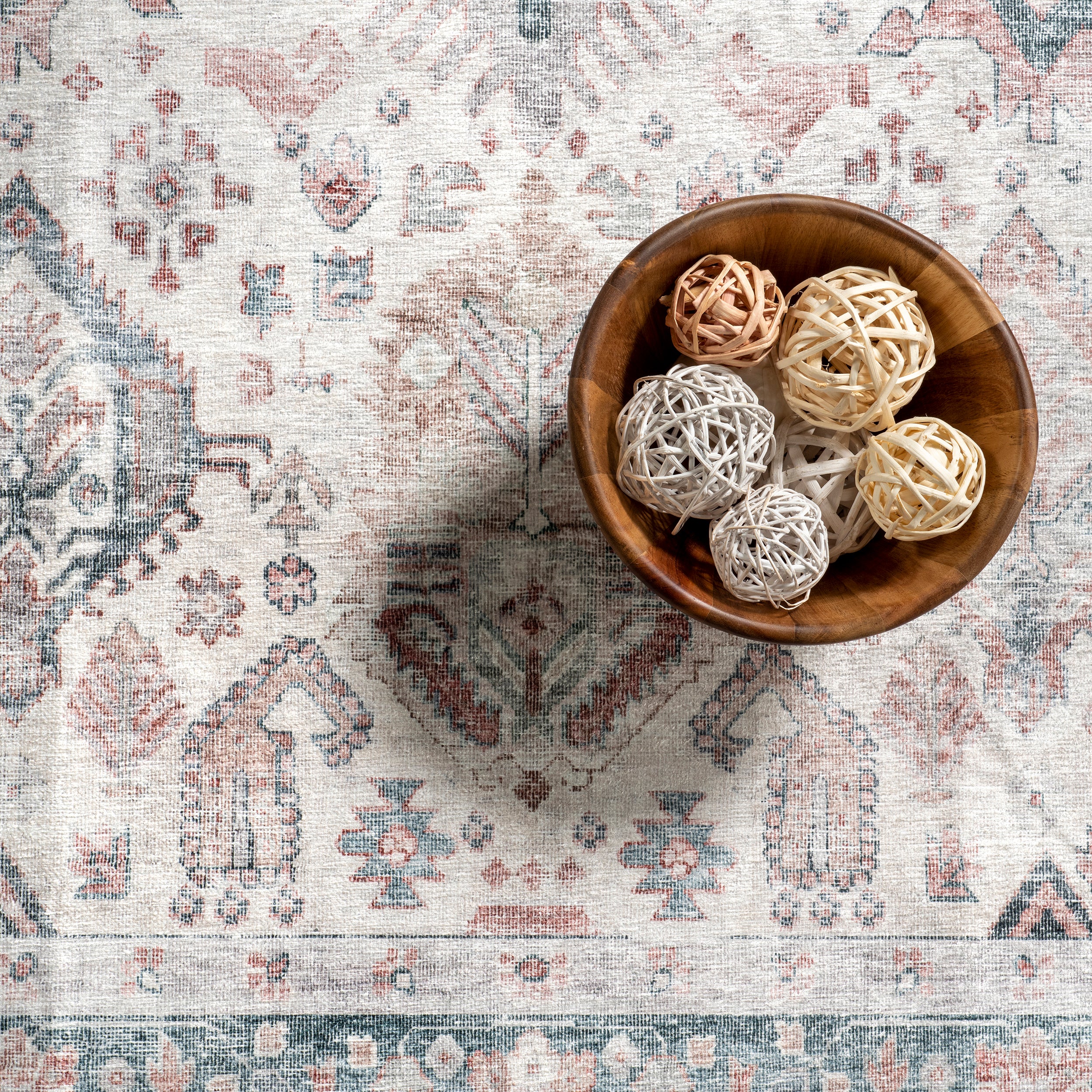 Bex Faded Stain-Resistant Machine Washable Area Rug - Image 6