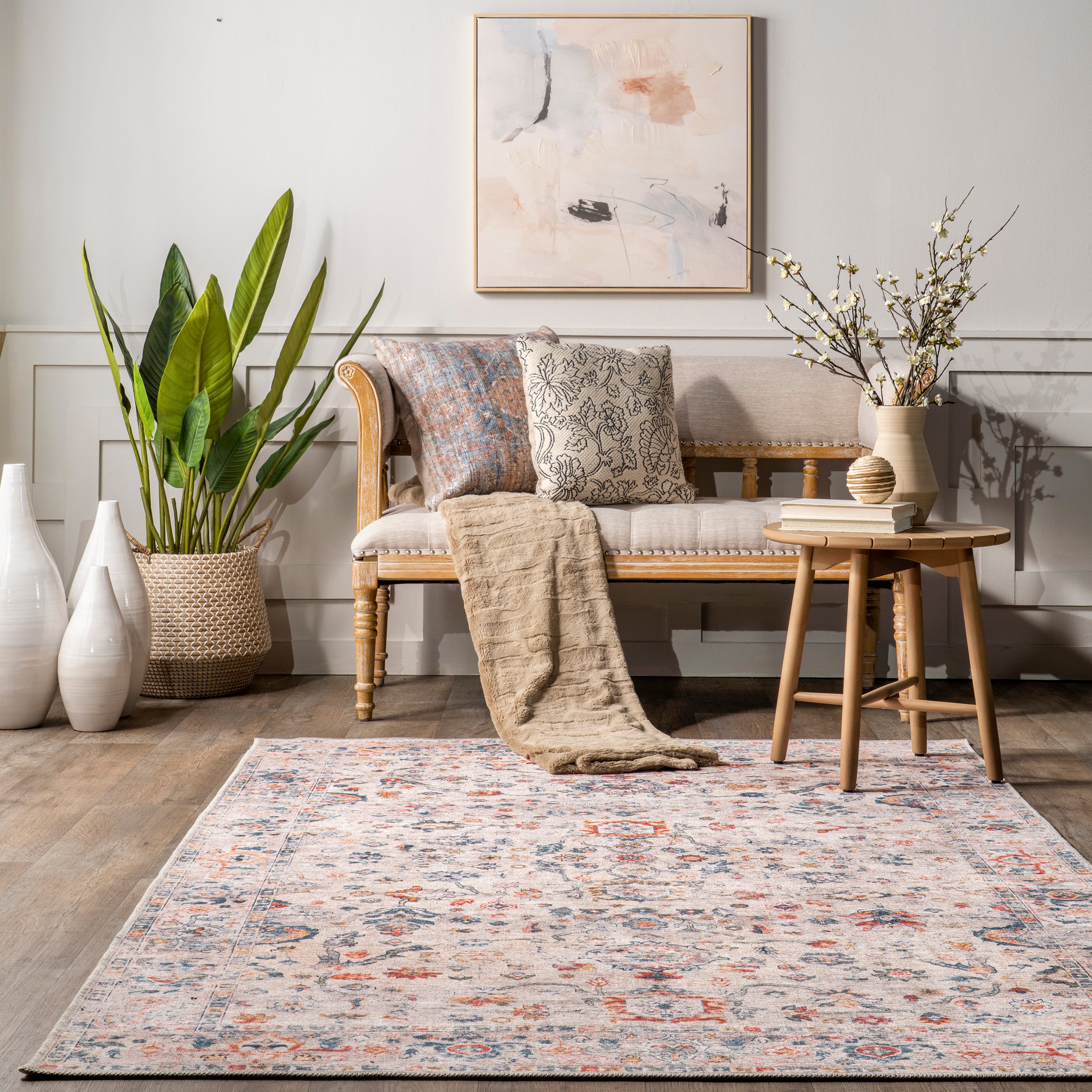 Liza Traditional Faded Cotton Area Rug - Image 8