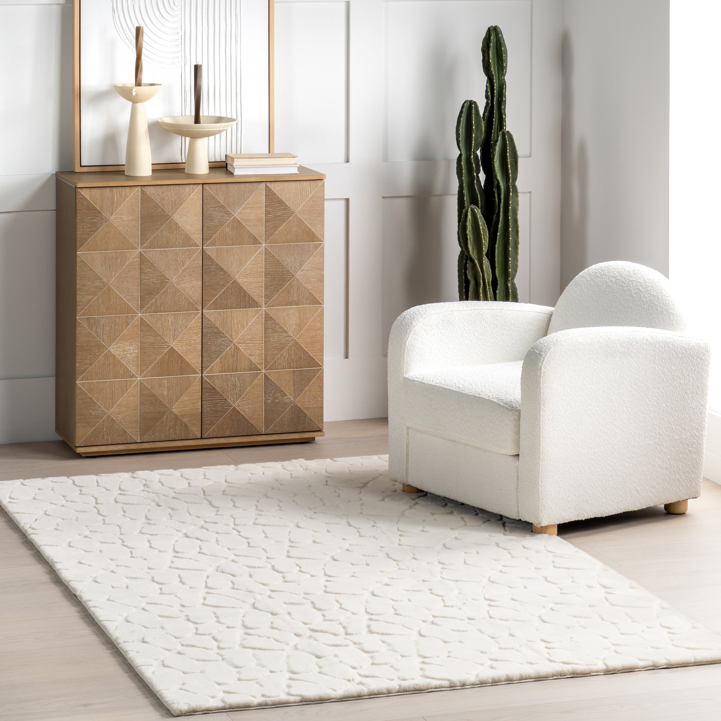 Leni Plush Cloud Geometric Machine Washable Ara Rug - Image 2