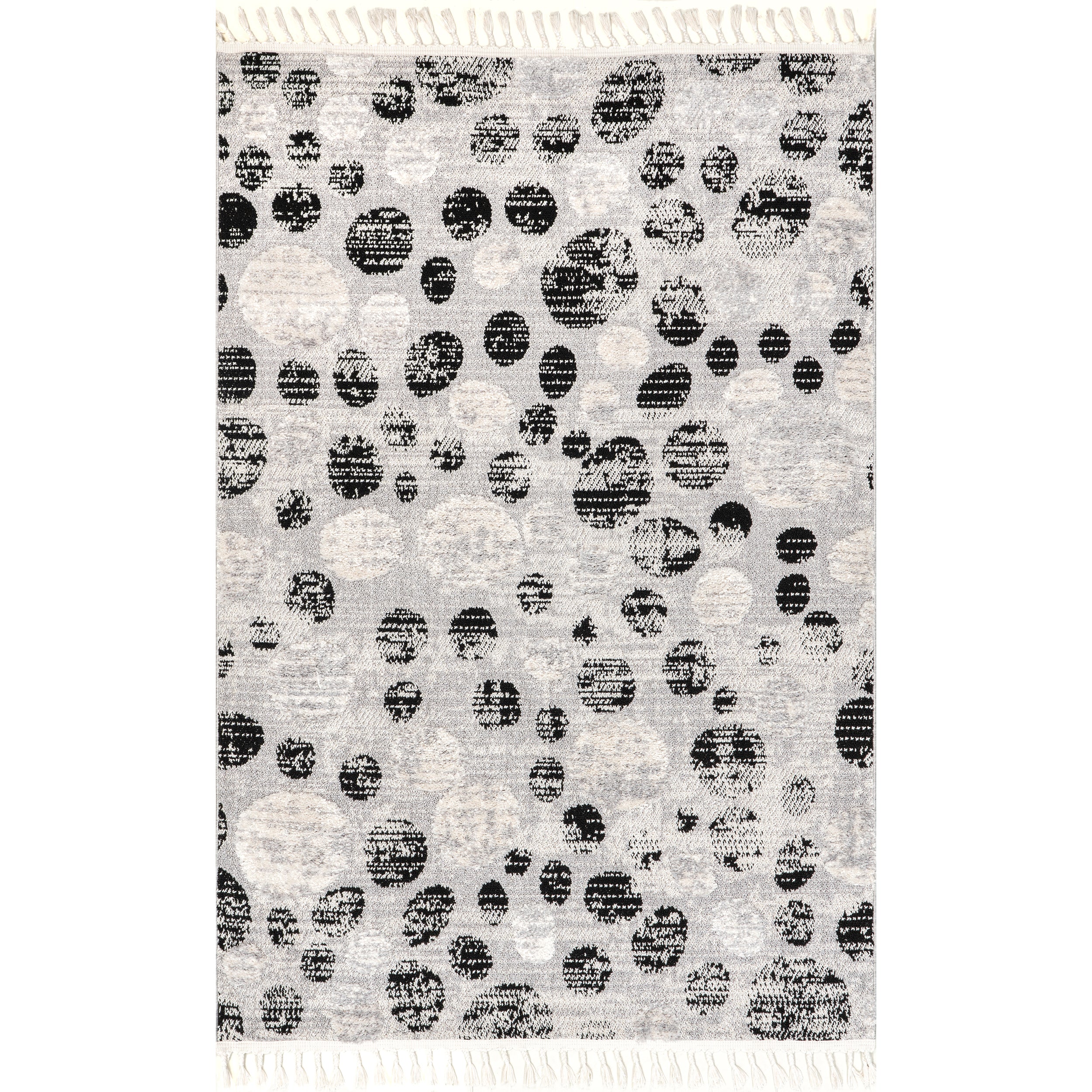 Carli Modern Pebble Tasseled Area Rug